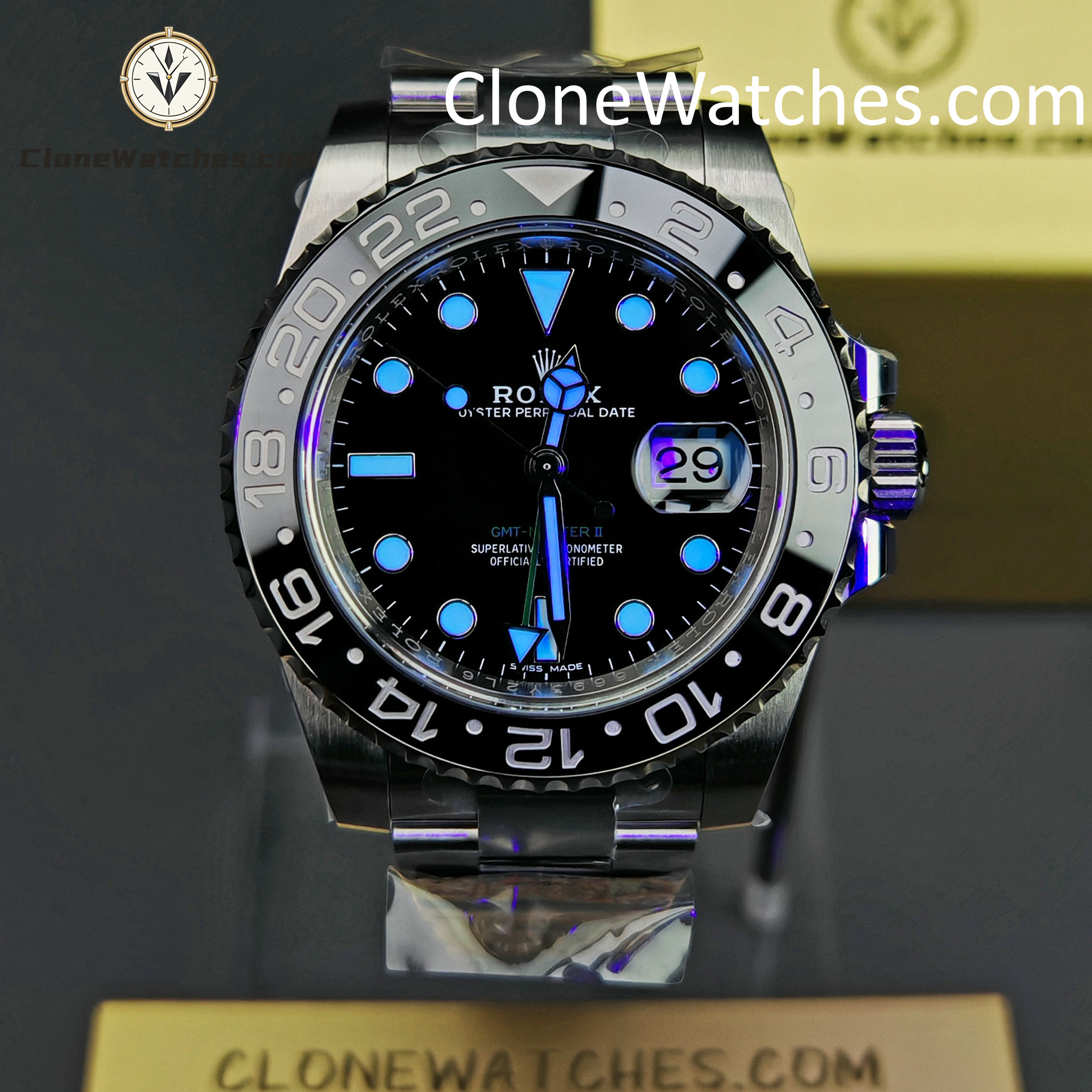 Rolex Super Clone Watches 1:1 GMT Master II 116710LN-0001 Oyster 3186 Movement