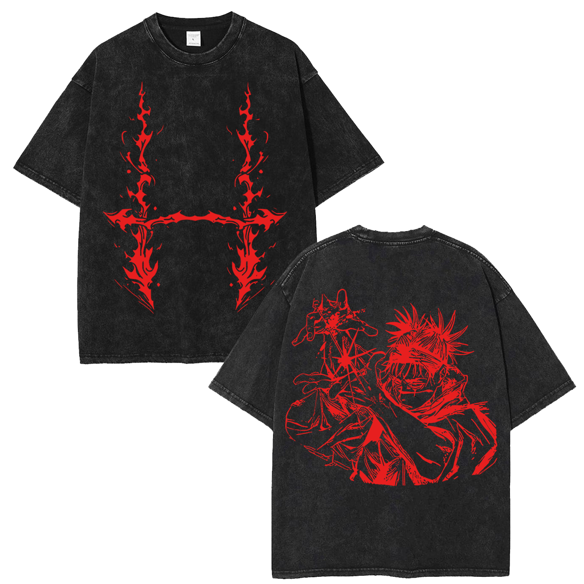 Jujutsu Kaisen Choso Curse Technique T-Shirt â Vintage Acid Washed Oversized Anime Tee