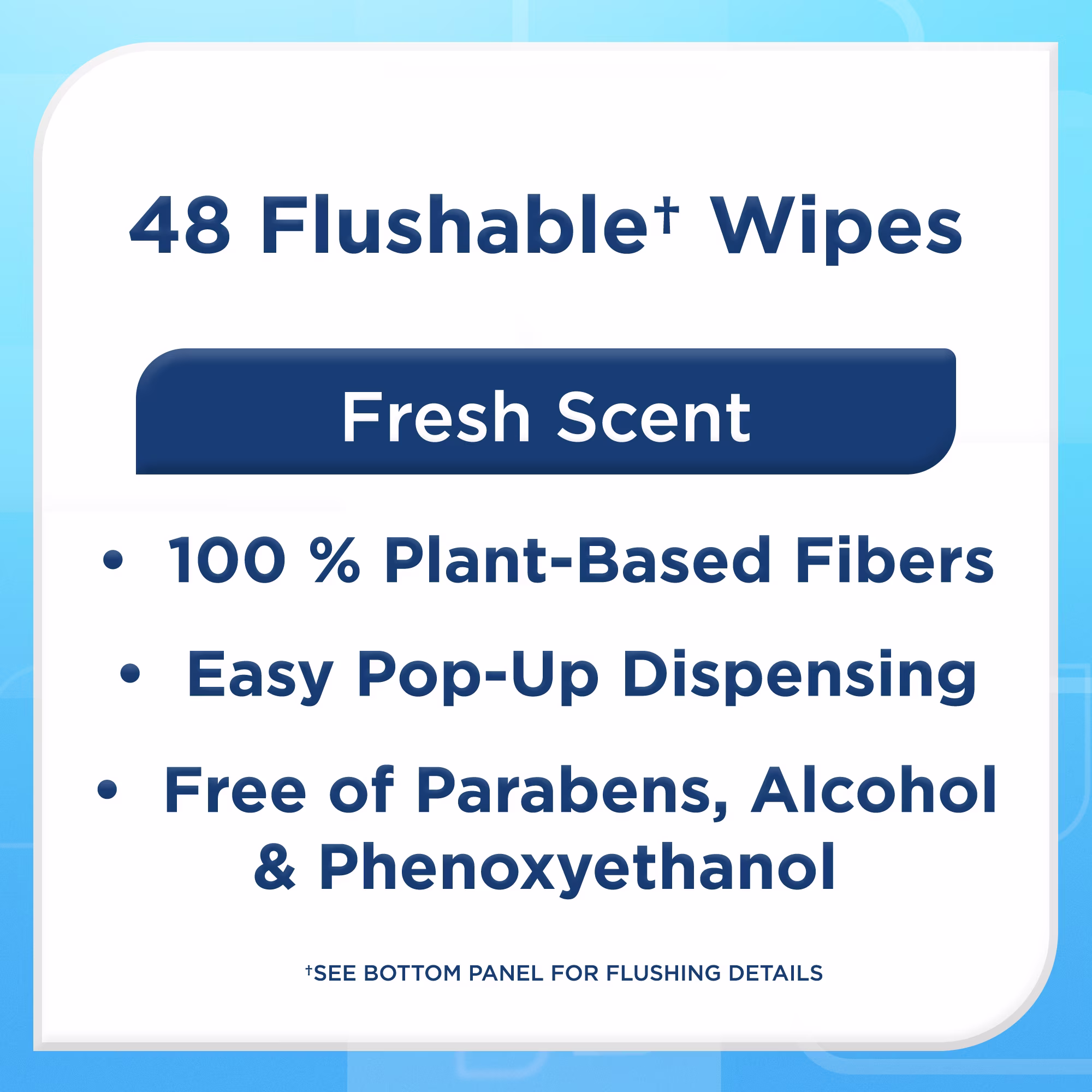 Equate Flushable Wet Wipes, Fresh Scent, 48 Wipes