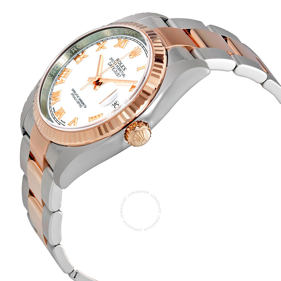 Rolex Oyster Perpetual Datejust 36 White Dial Stainless Steel and 18K Everose Gold Bracelet Automatic Men s Watch 116231WRO（Lifetime free warranty+90-days replacement service & Refund!.）