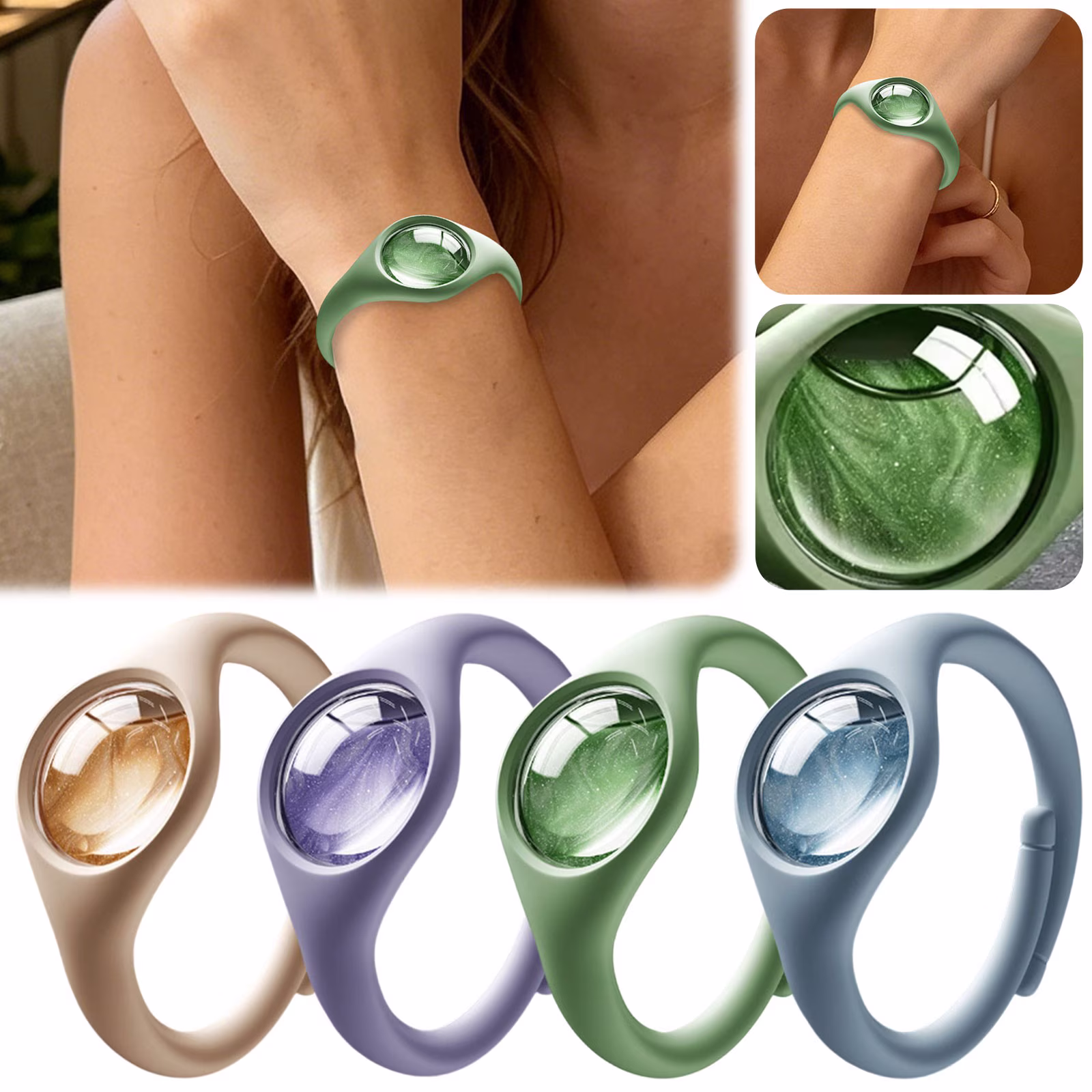 4Pcs Mosquito Repellent Bracelets,Natural Plant Oil Wristband,198 Days Long Lasting & Comfortable Mosquito Bracelets for Adults,Silicone Bug Repellent Bracelets,Camping Hiking Travel Essentials