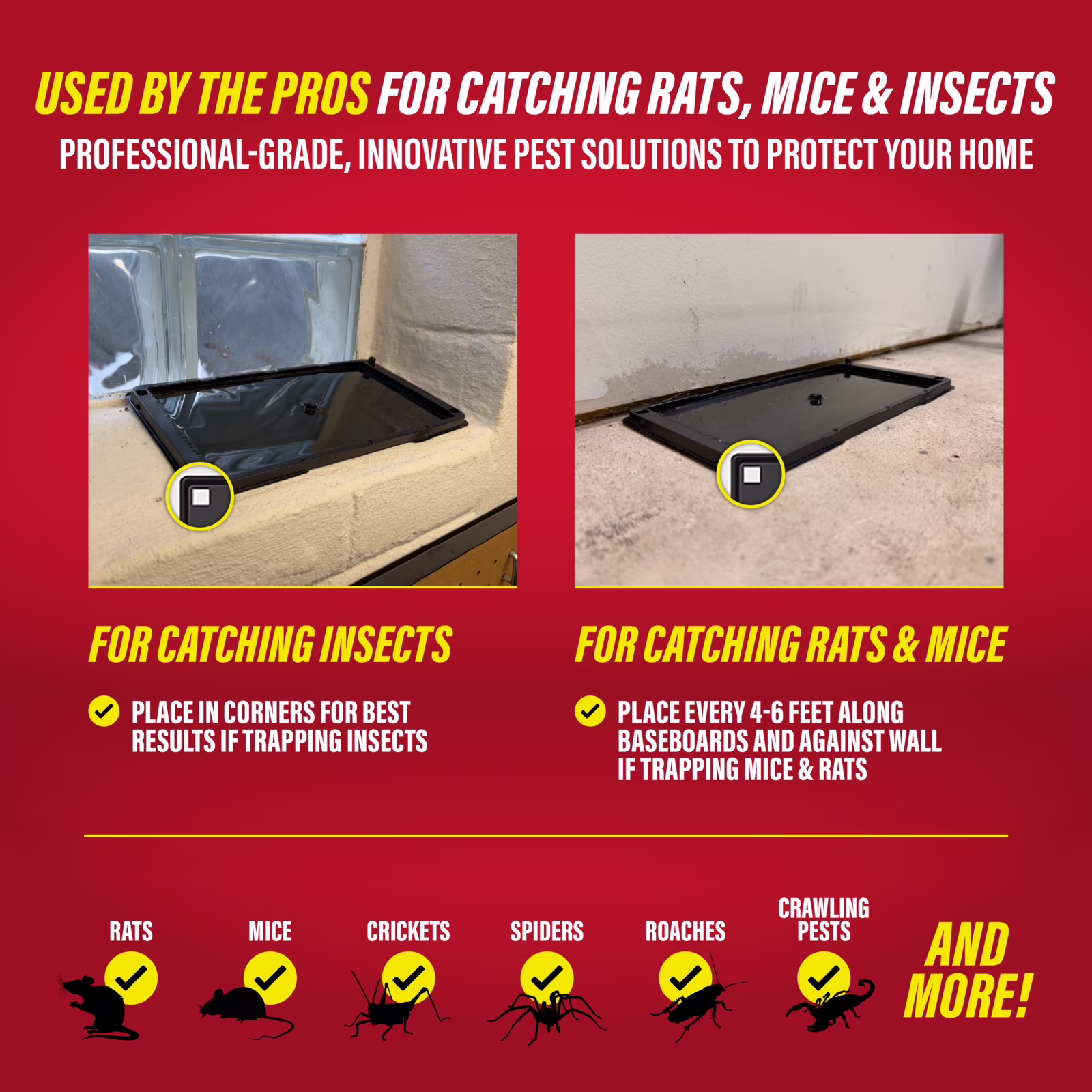 Catchmaster Sticky Mouse & Rat Glue Traps with Hercules Putty, 2 Count