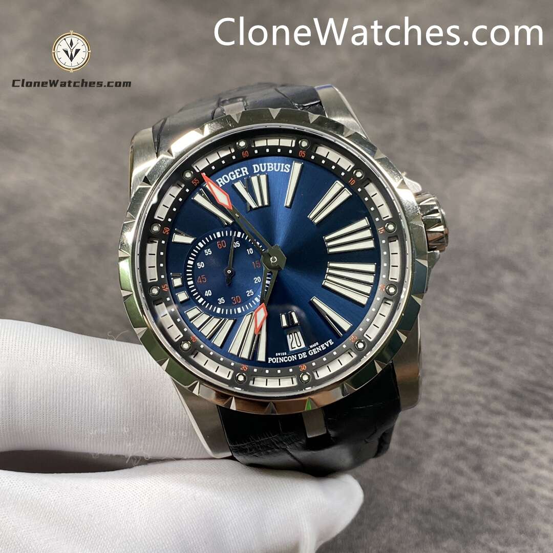 Roger Dubuis Super Clone Watches 1:1 Excalibur Blue Dial DBEX0543 45MM