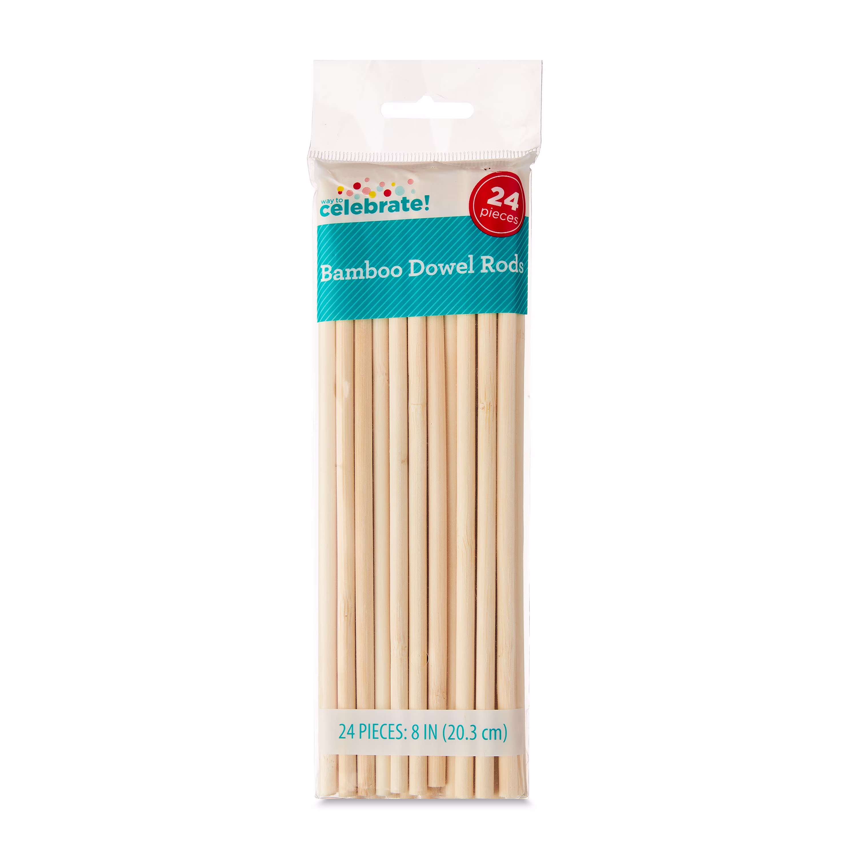 Bamboo Craft Dowel Rods, 8", 24 Pieces, by Way To Celebrate