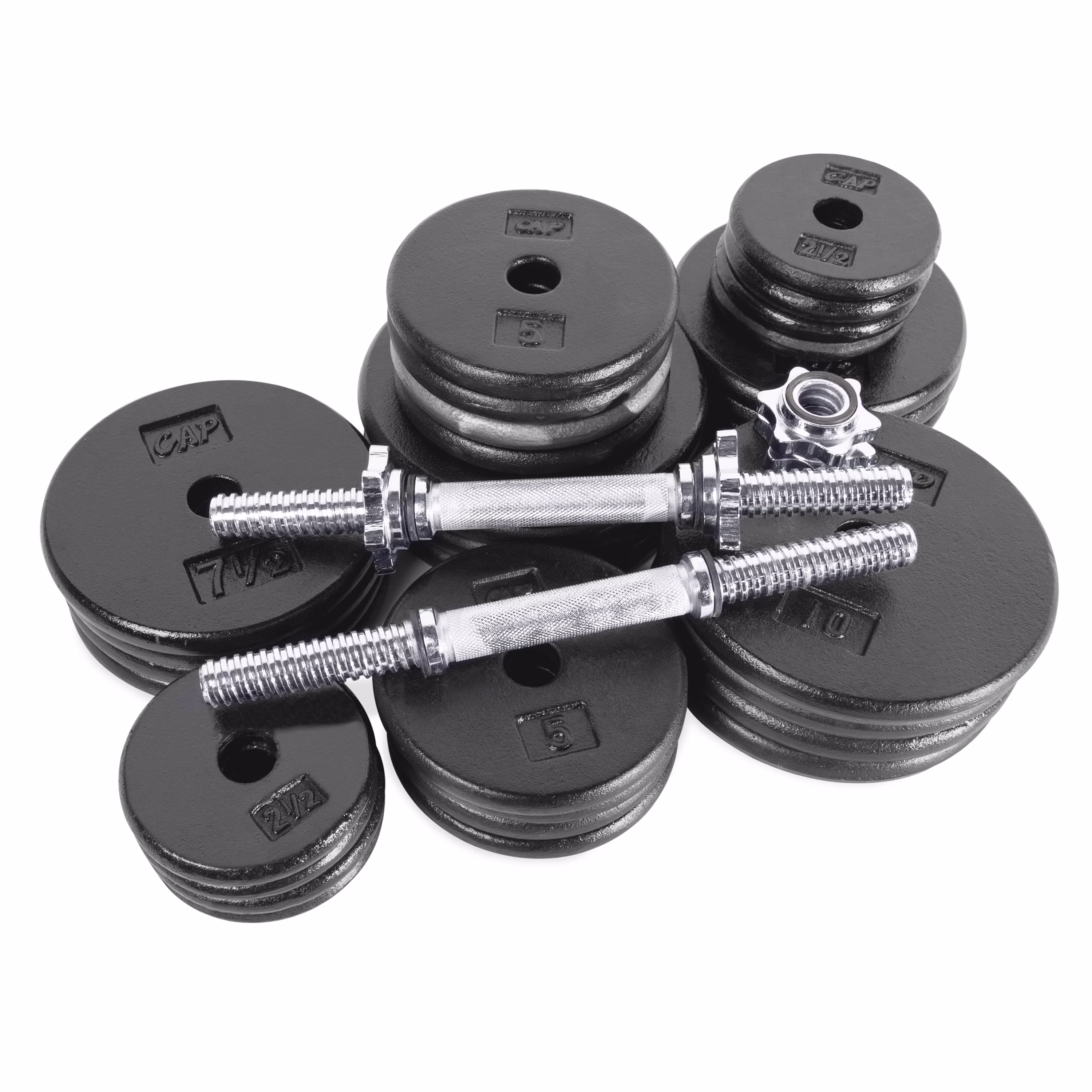 CAP Barbell Standard Cast Iron Weight Plate, Black, Singles 1.25-50 lb