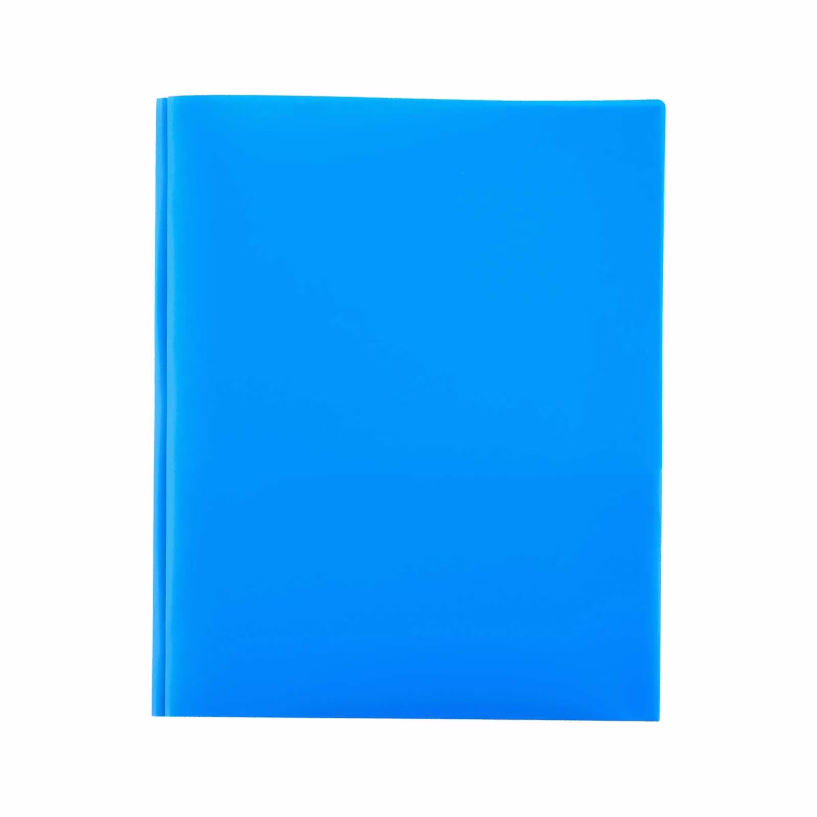 Plastic Folders with Pockets And Prongs Letter Size Two Pocket Folder with Prongs Durable Heavy Duty File Folders with Business Card Slot 2 Pocket Folders with Metal Prongs Fastener Clasps, Blue
