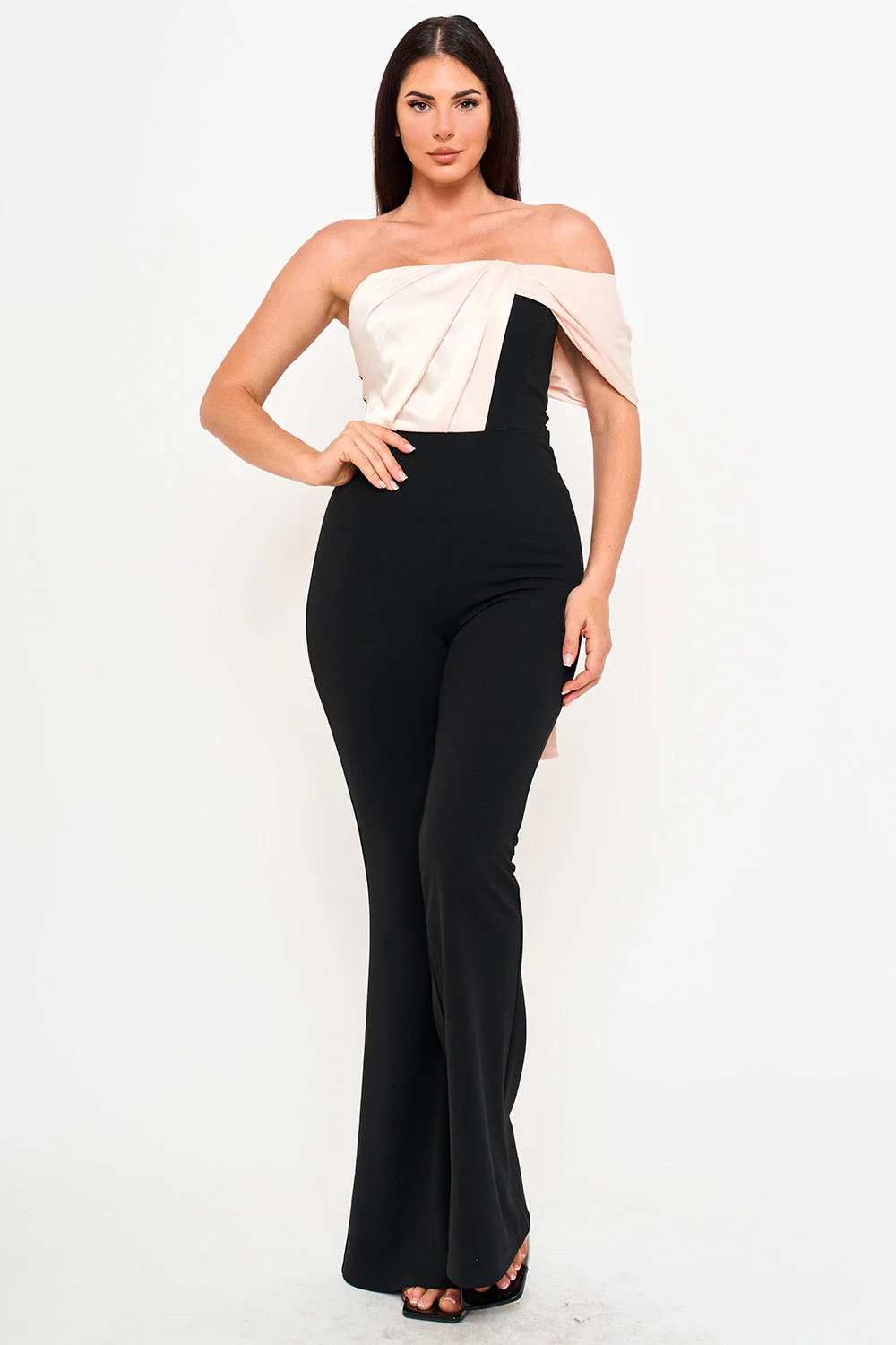 Symphony Jumpsuits- Satin Contrast Jumpsuit