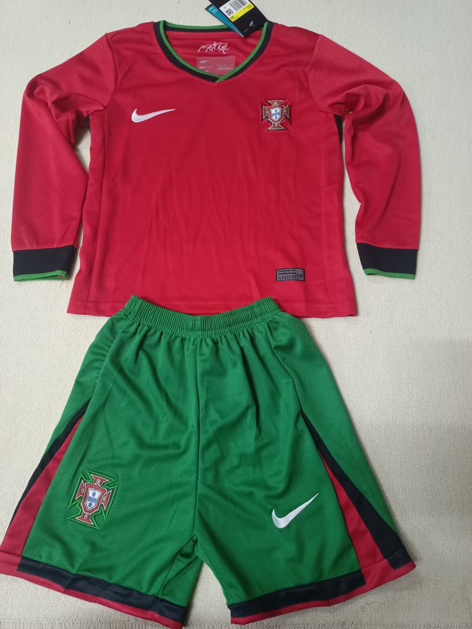 2024/25 Portugal Home Long Sleeve Children's Jersey 1:1 Thai Quality