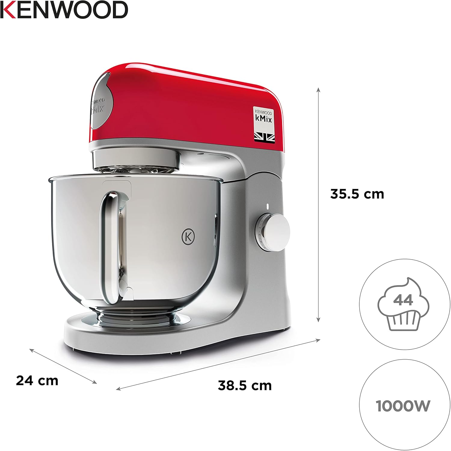 Robot pâtissier 1000 W bol 5 L rouge