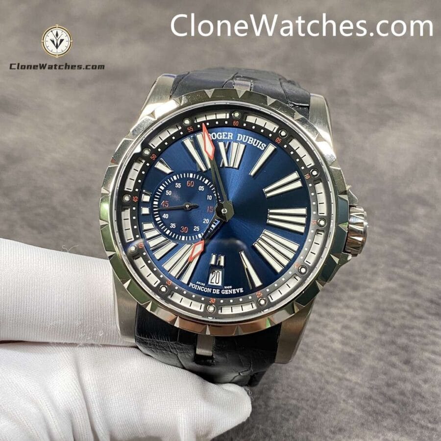 Roger Dubuis Super Clone Watches 1:1 Excalibur Blue Dial DBEX0543 45MM