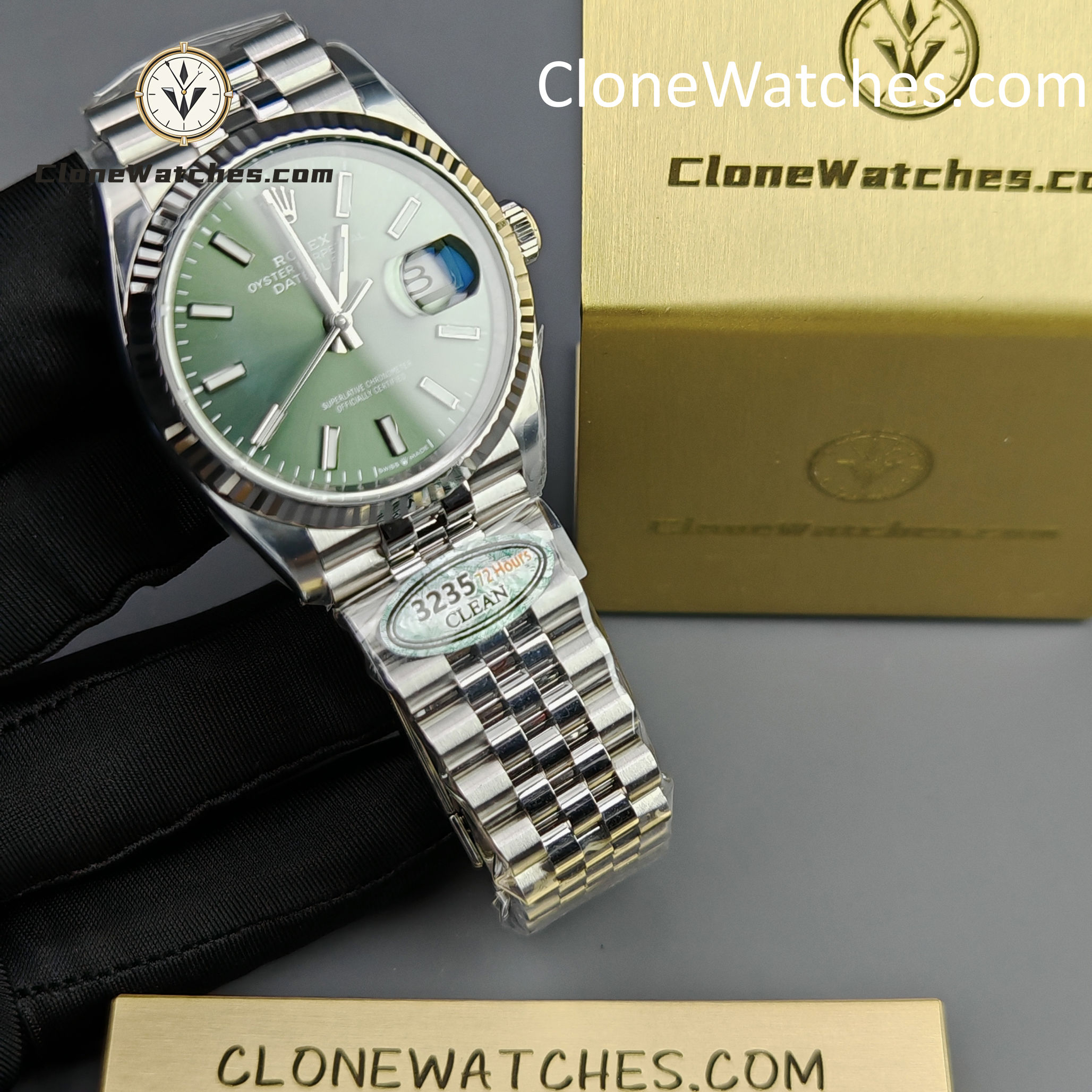 Rolex Super Clone Watches 1:1 DateJust M126234 – 0051 Green Dial Jubilee 36MM 3235 Movement