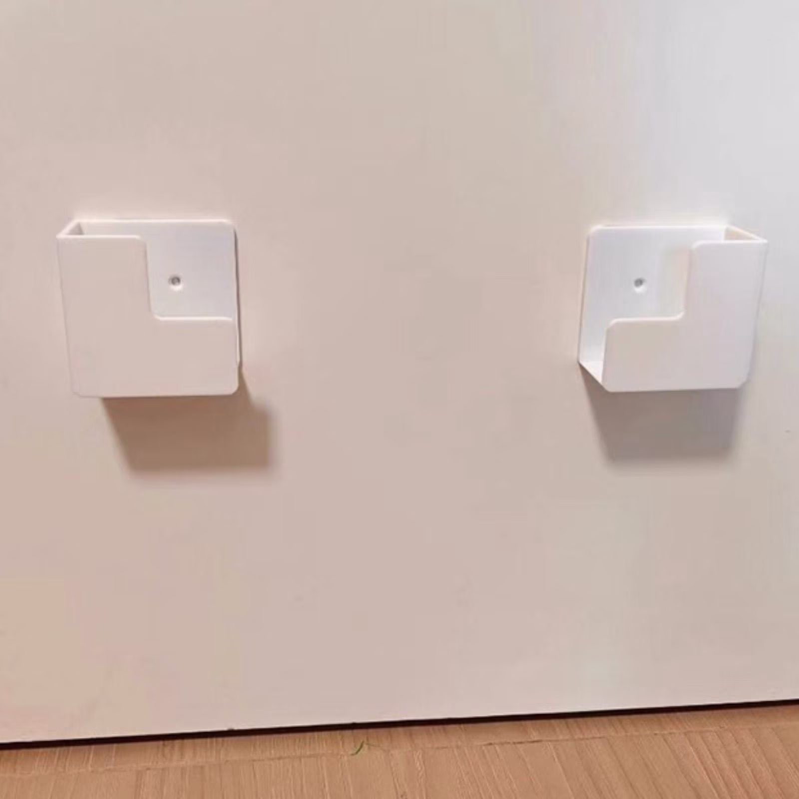 Wall-Mounted Bathroom Scale Holder – No-Drill Adjustable Bracket, 1 Set(White)