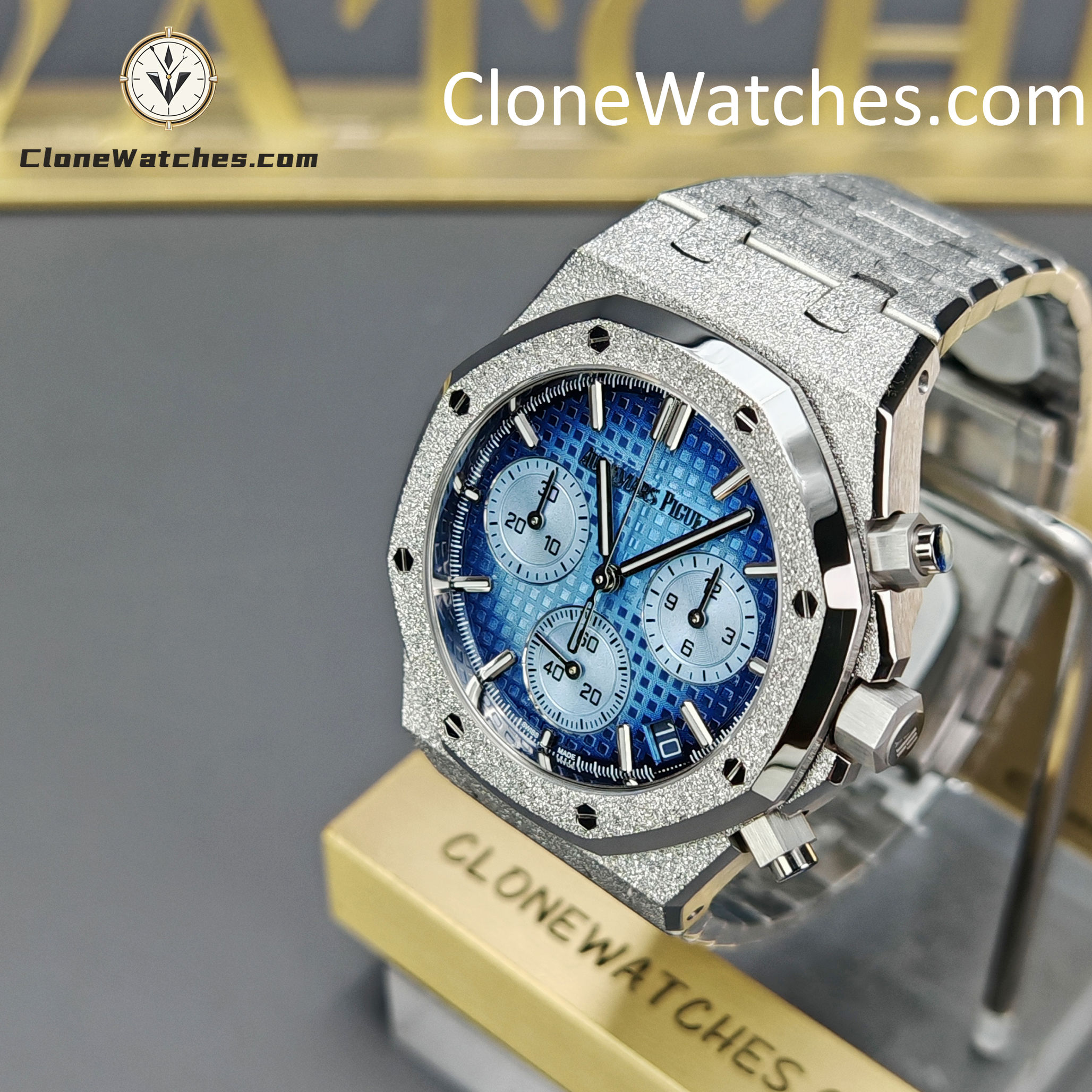 Audemars Piguet Super Clone Watches 1:1 Royal Oak Smoky Blue Dial 26240BA Selfwinding Chronograph
