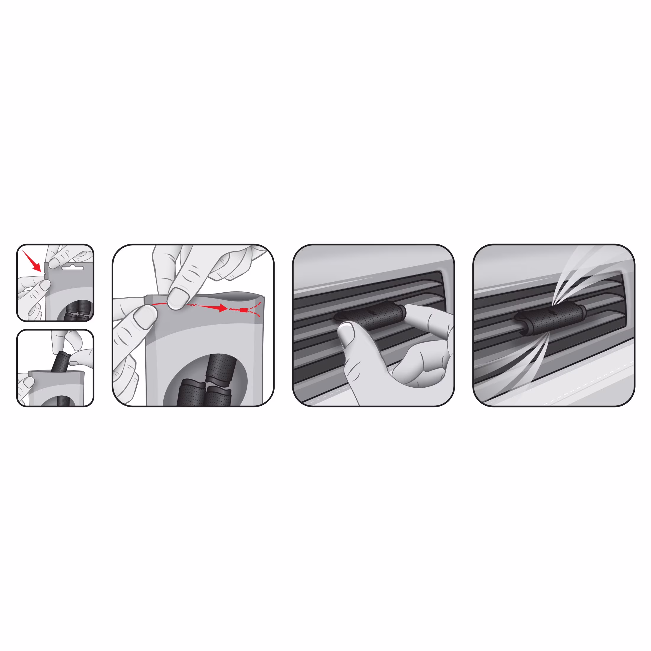 (3 pack) Little Trees Air Freshener Vent Wrap New Car Scent Fragrance 4-Pack