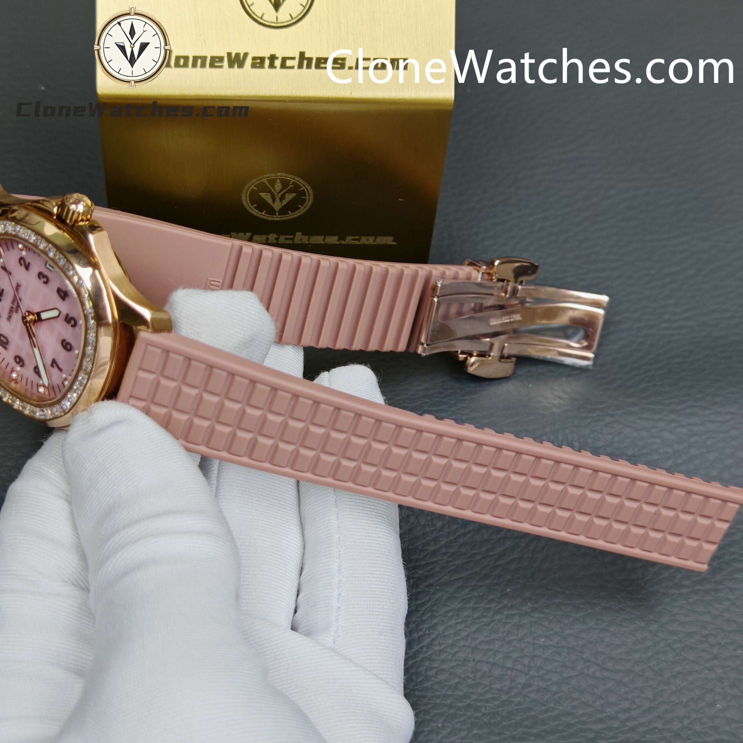 Patek Philippe Super Clone Watches 1:1 Aquanaut 5072R-001 Rose Gold 35.6 mm