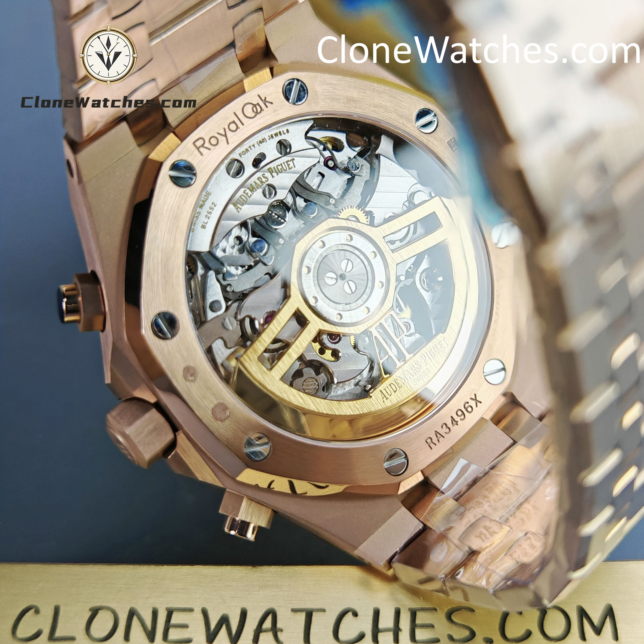 Audemars Piguet Super Clone Watches 1:1 Royal Oak Rose Gold 26239 Blue Dial