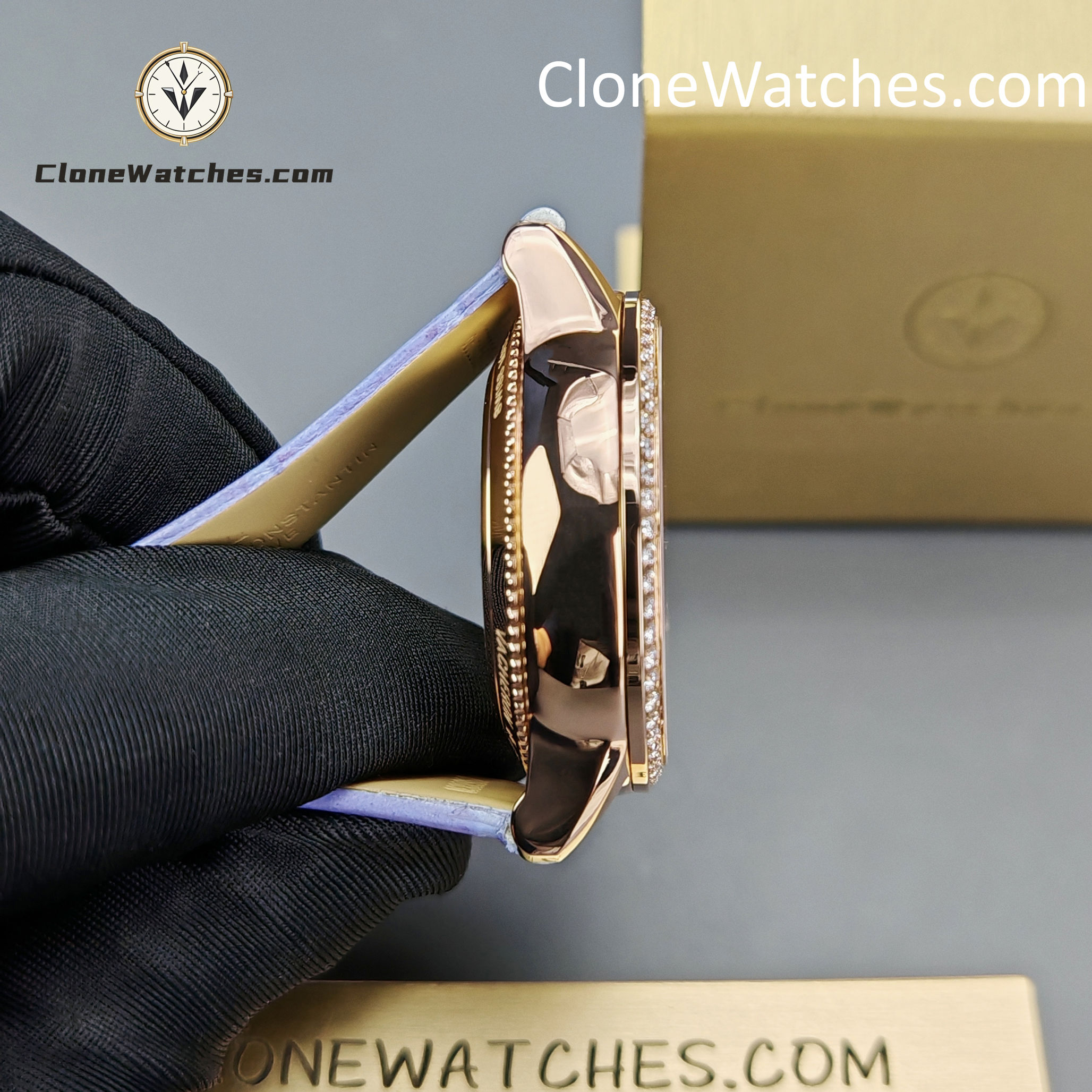 Vacheron Constantin Super Clone Watches 1:1 Égérie Moon Phase 8005F/000R-H030 Purple Dial