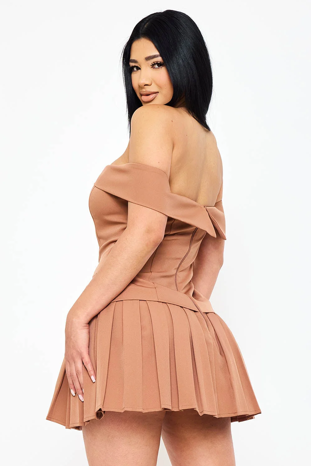 Symphony Dress - Woven Off The Shoulder Mini Dress