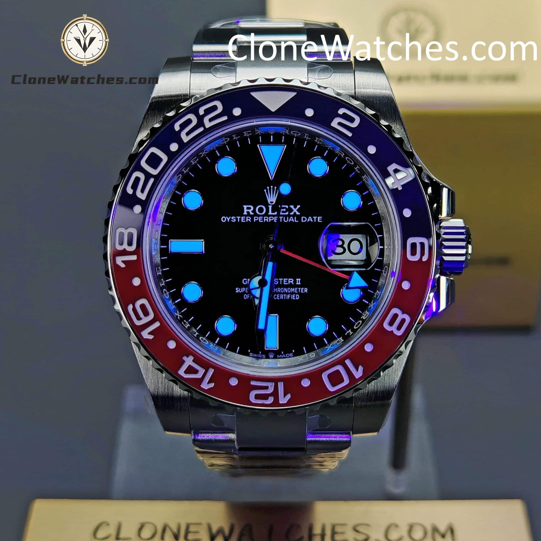 Rolex Super Clone Watches 1:1 Pepsi GMT Master II M126710blro Oyster 3285 Movement
