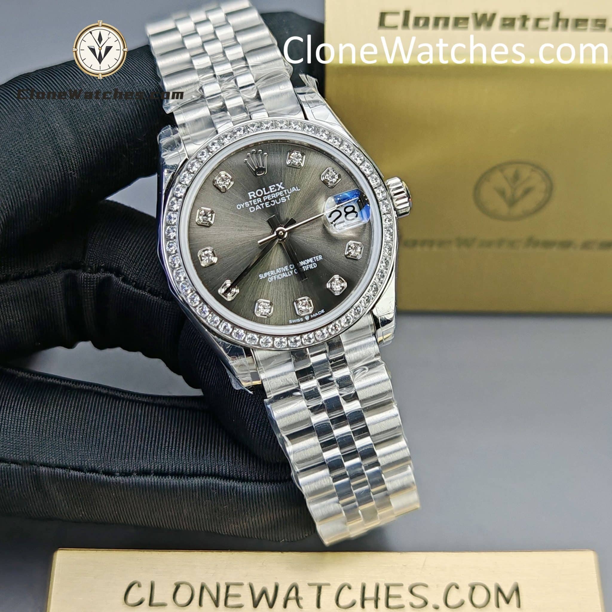 Rolex Super Clone Watches 1:1 DateJust m278384rbr-0010 Jubilee 31MM 2236 Movement