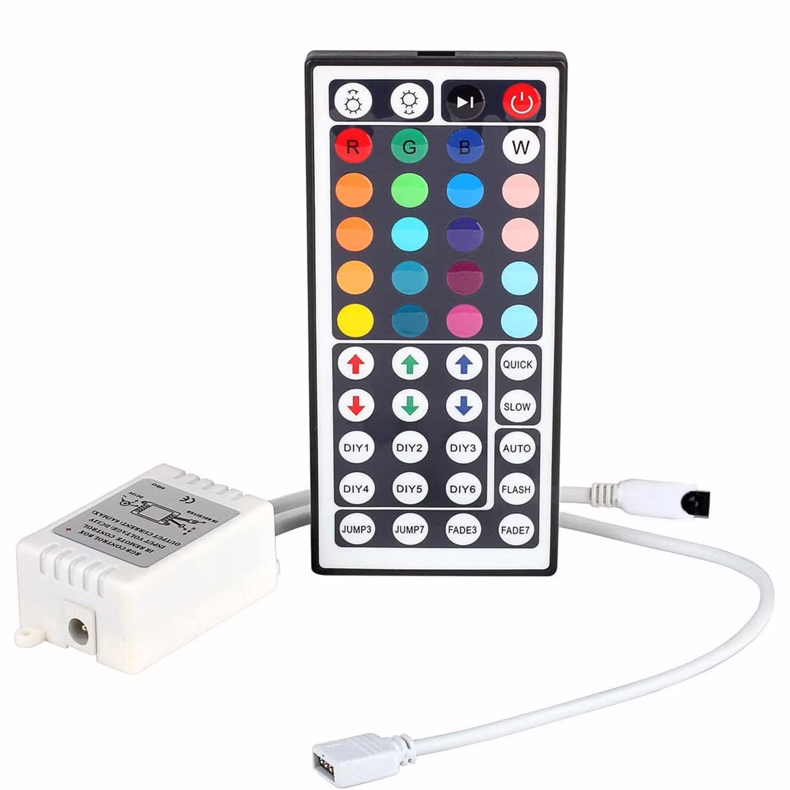 44 Key RGB LED Strip Light Remote Controller Wireless Dimmer IR Remote Control, for SMD 5050 3528 2835 RGB LED Light Strip - 1 Pack