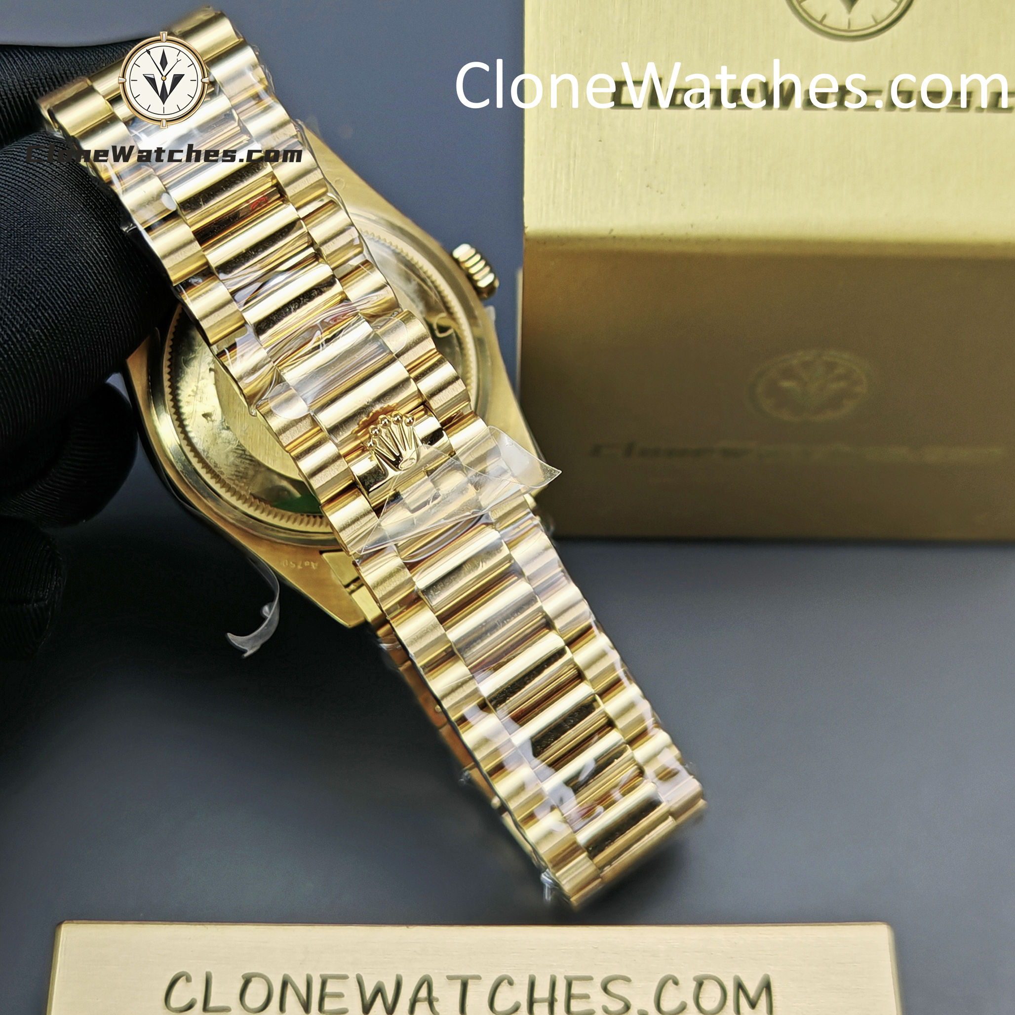 Rolex Super Clone Watches 1:1 Day Date Mother of Pearl Diamond Dial m128398tbr-0004 3255 Movement 36 mm
