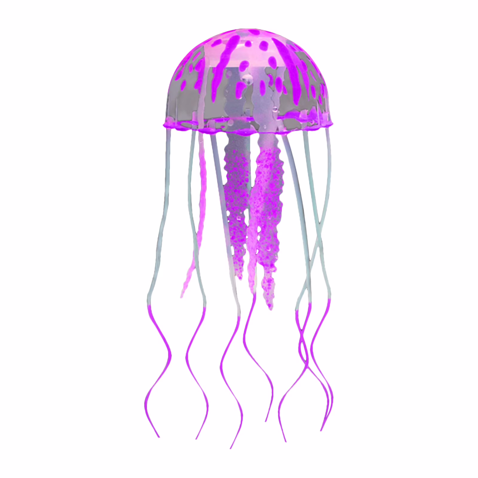 Gqtwoy 19.1Inch Jellyfish Aquarium Decorations, Silicone Fish Tank Ornaments, Colorful Decor Glows in Blacklight, Adds Beauty to Freshwater & Saltwater Tanks and Terrariums