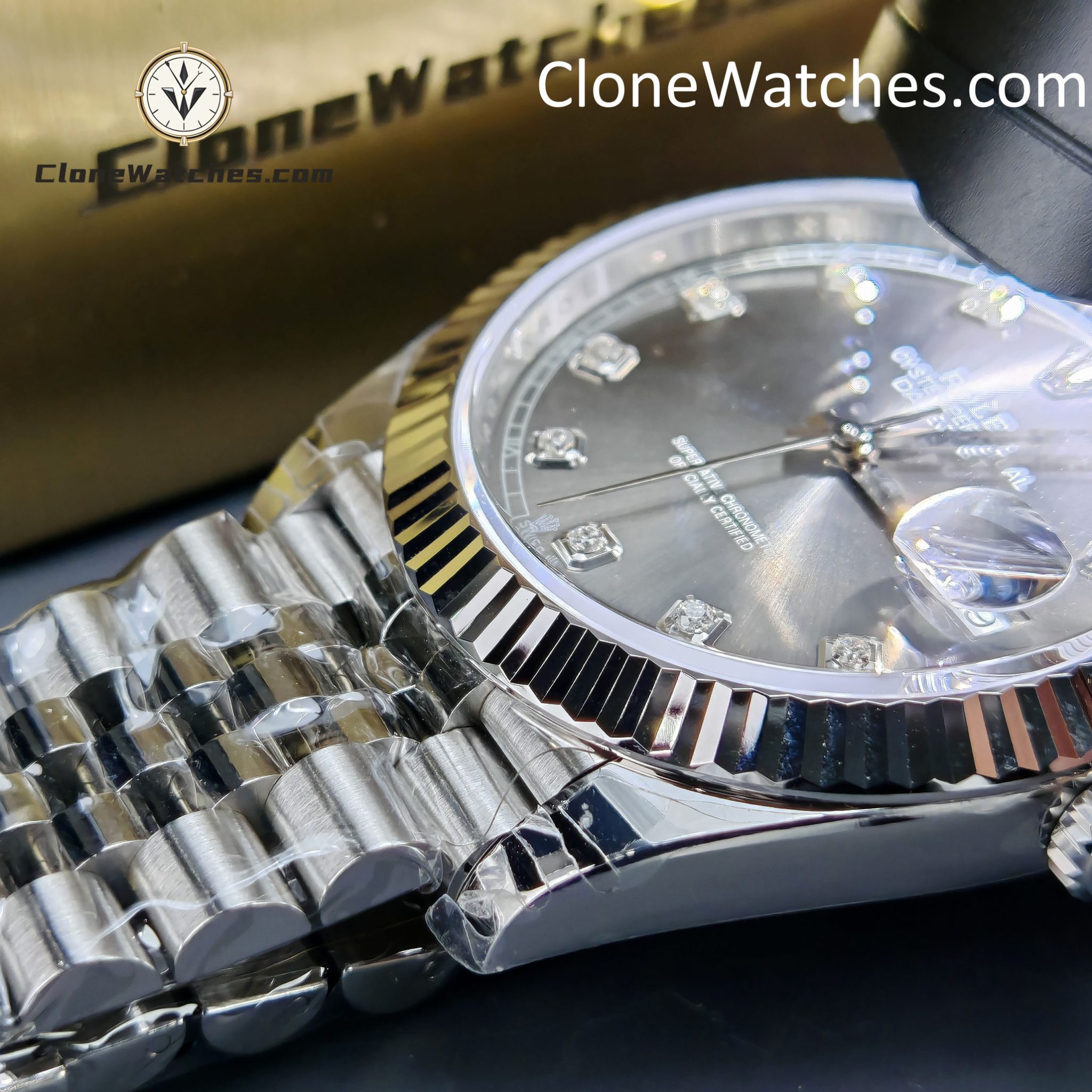 Rolex Super Clone Watches 1:1 DateJust Grey Diamond Jubilee 41MM m126334-0006 3235 Movement