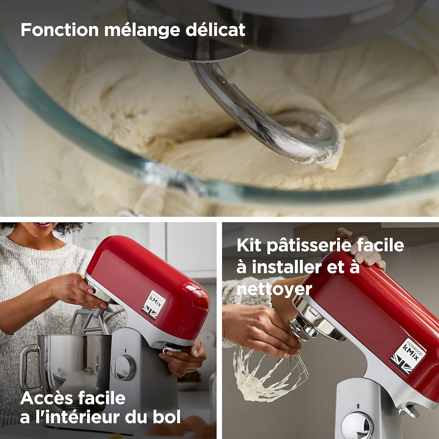 Robot pâtissier 1000 W bol 5 L rouge