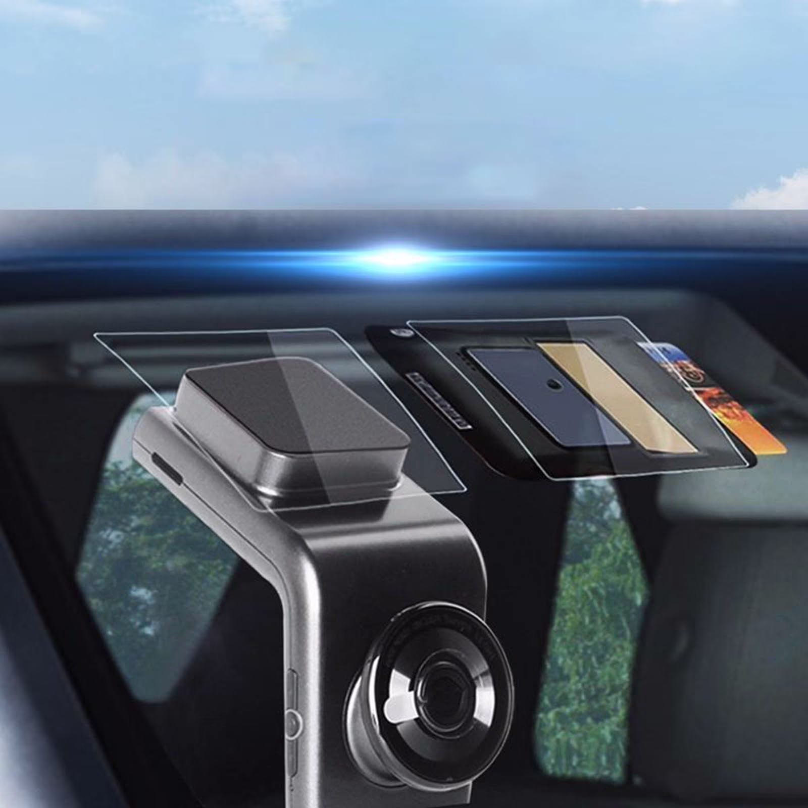Zeceouar Car Windshield Dash Cam Electrostatic Sticker,Highdefinition,Transparent,Traceless,and Hightemperature