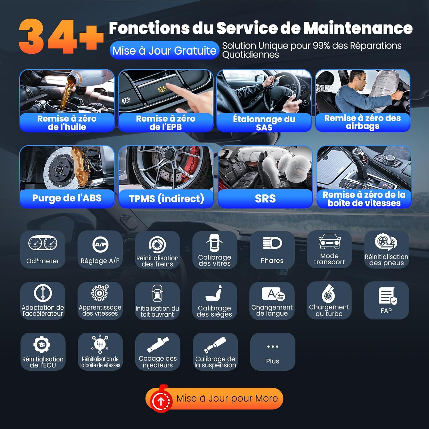 Valise diagnostic auto bidirectionnelle OBD2 réinitialisations multiples CANFD DOIP
