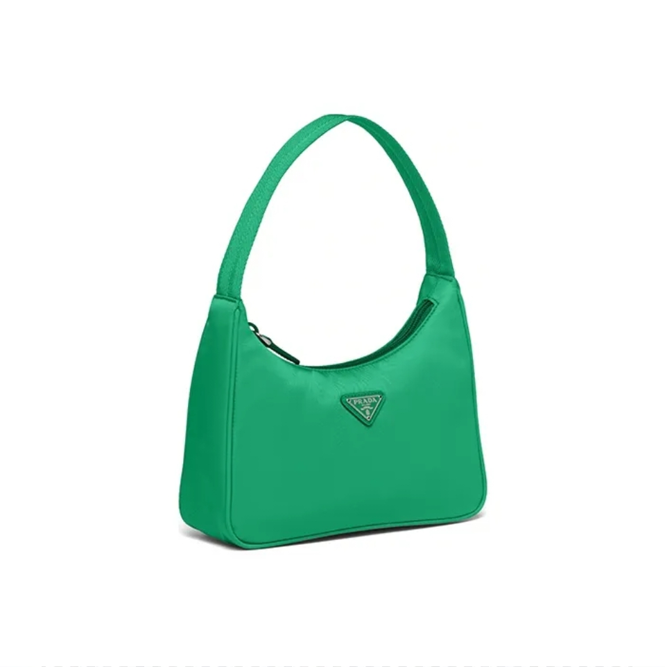 Prada hobo bag green bags nylon leather