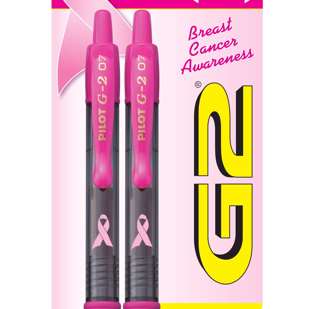 Pilot G2 Retractable Gel Ink Pens, Fine Point, Black, 2 Pack,