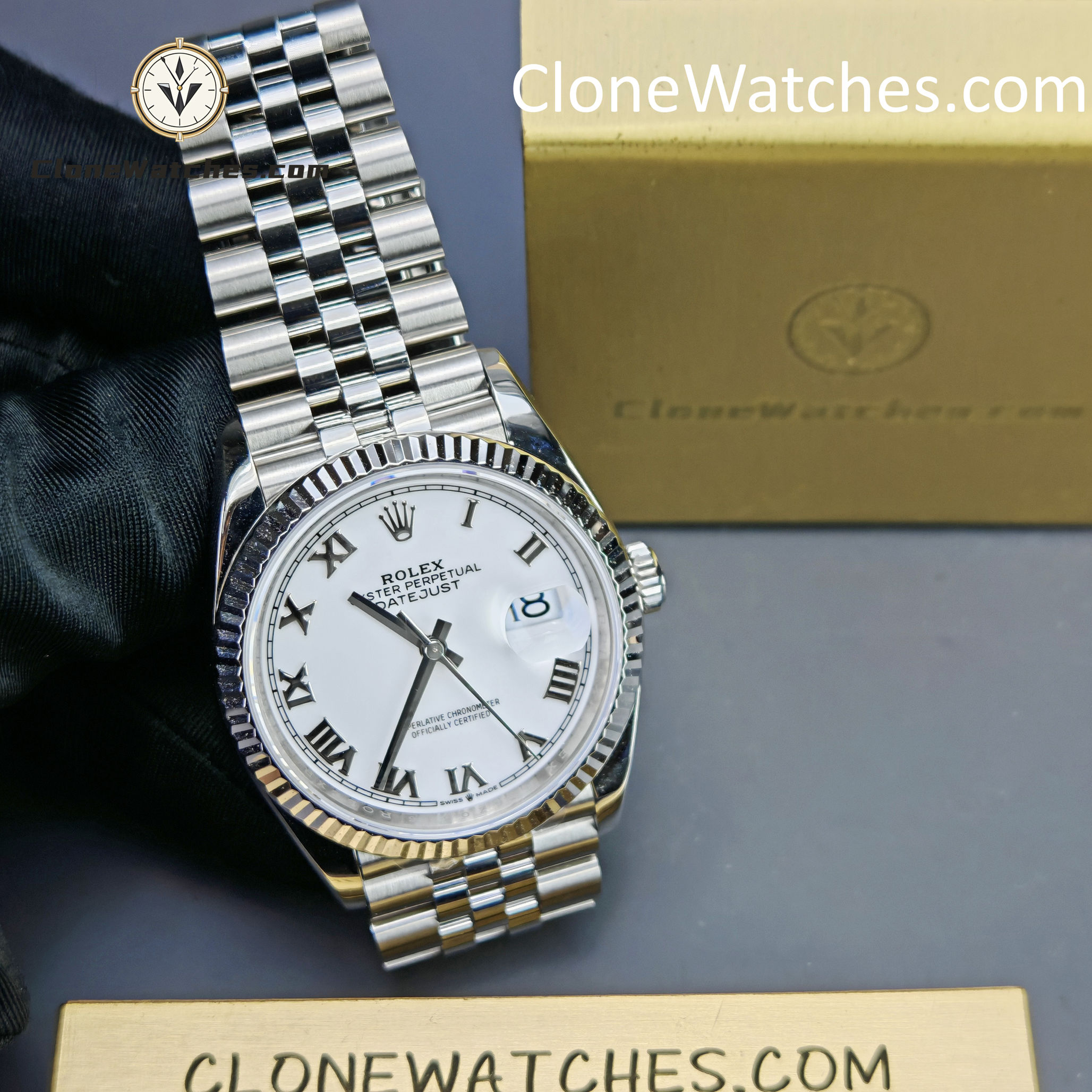 Rolex Super Clone Watches 1:1 DateJust White Dial Roman M126234 – 0025 Jubilee 36MM 3235 Movement