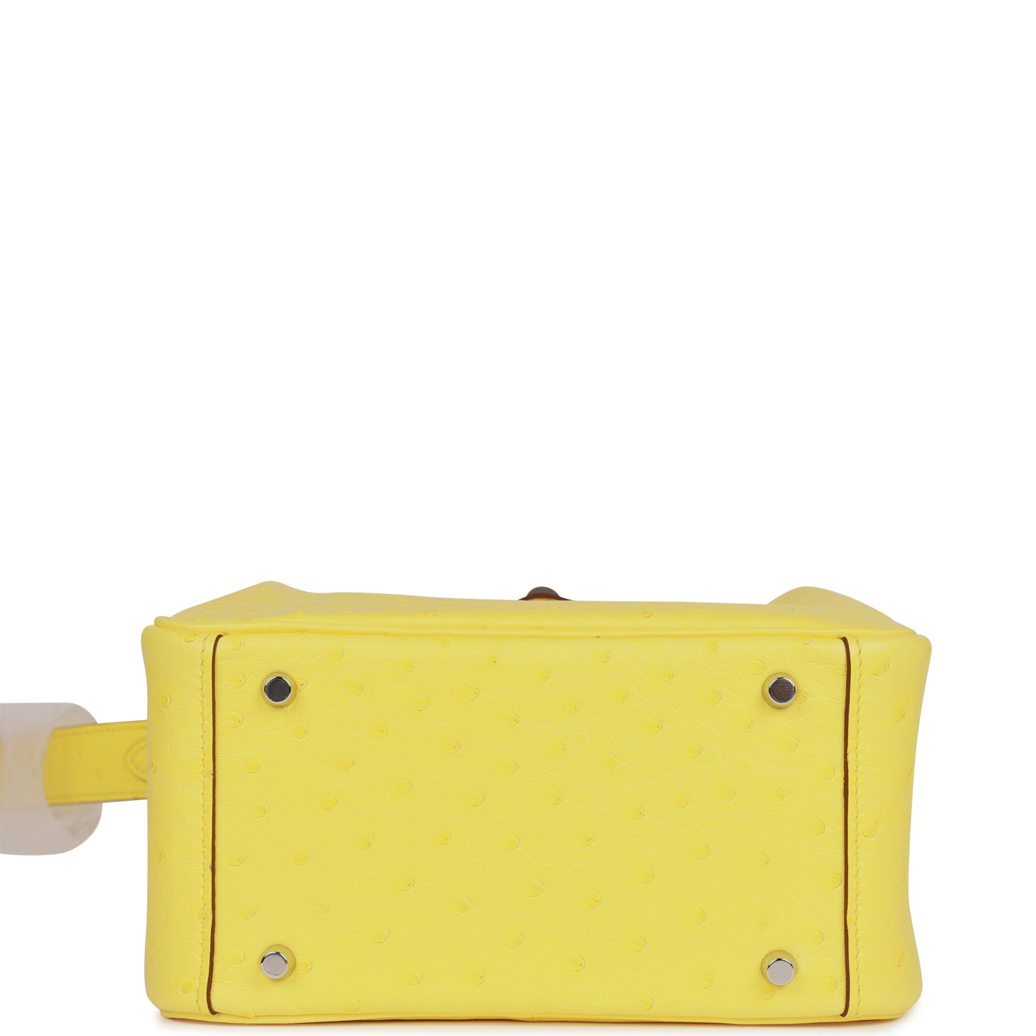 Hermes Mini Lindy Jaune Citron Ostrich Palladium Hardware