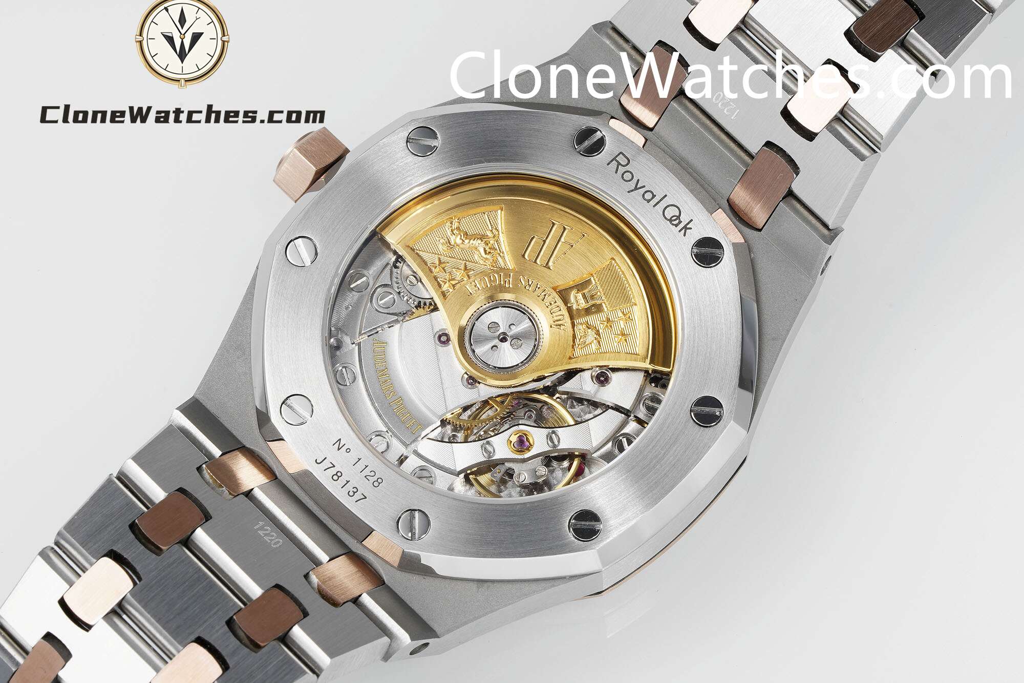 Audemars Piguet Super Clone Watches 1:1 Royal Oak Rose Gold 15450SR White Dial 37MM