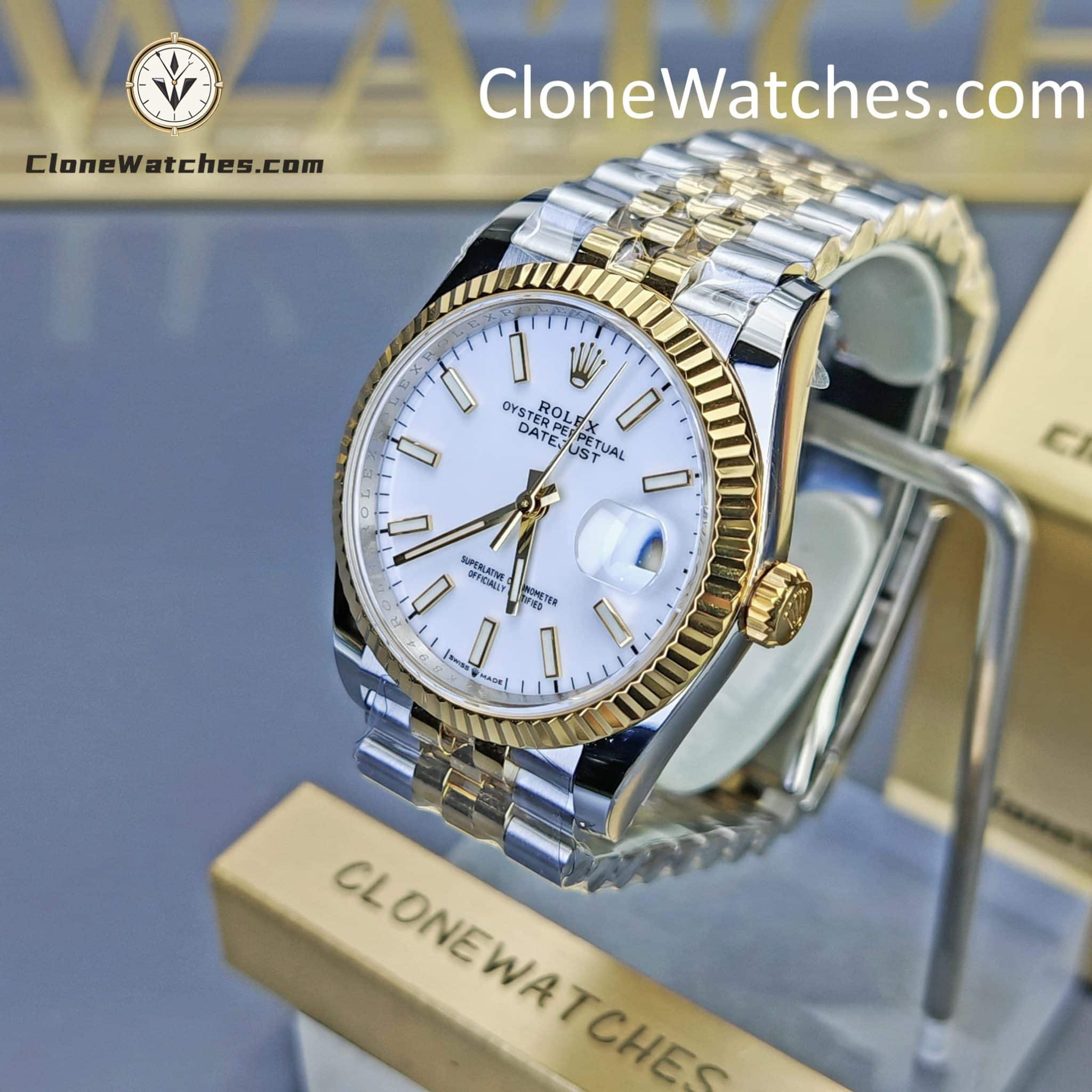 Rolex Super Clone Watches 1:1 DateJust m126233-0019 White Dial Jubilee 36MM 3235 Movement