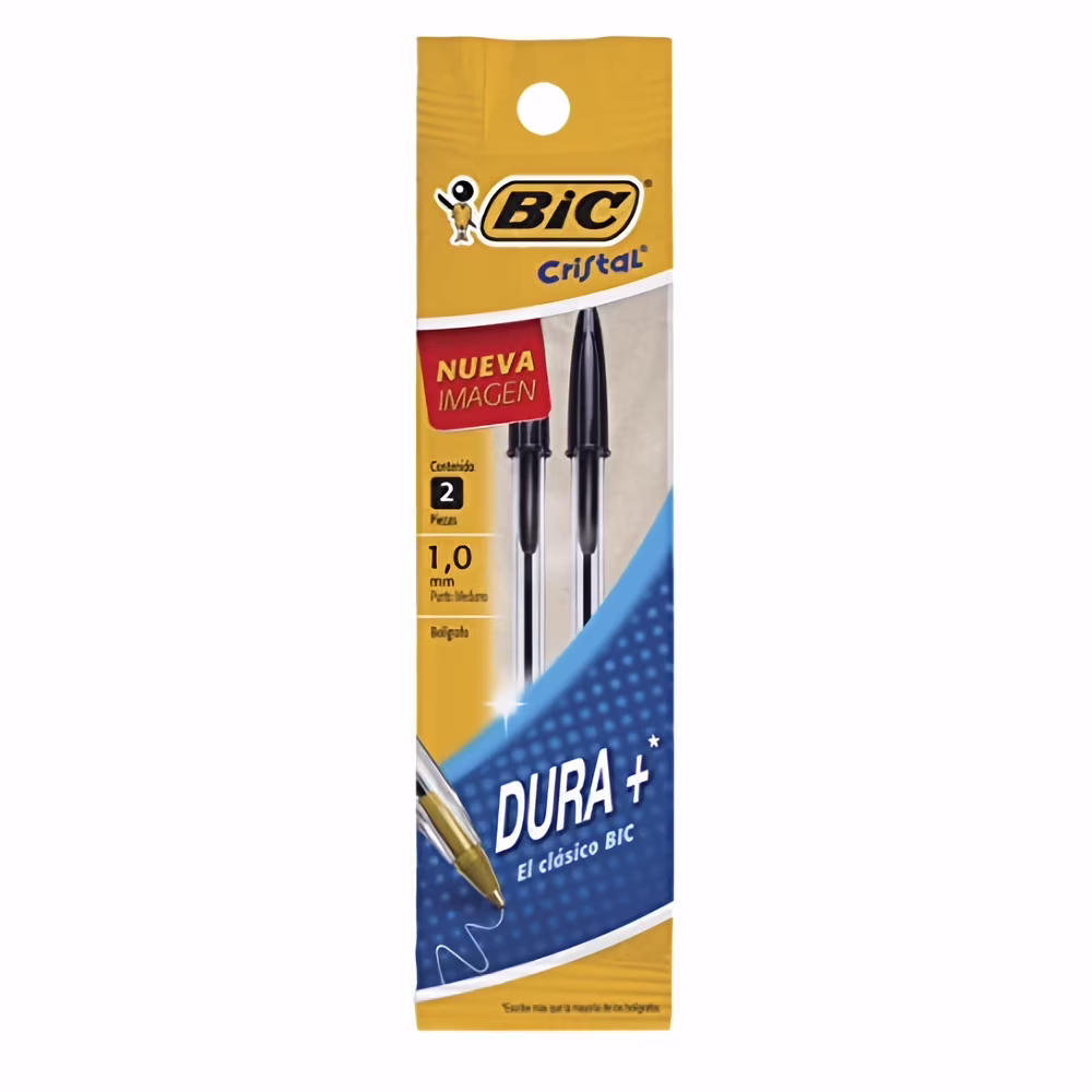 Bic Cristal Medium Ballpoint Pens, Black Ink 2 ea (Pack of 2)