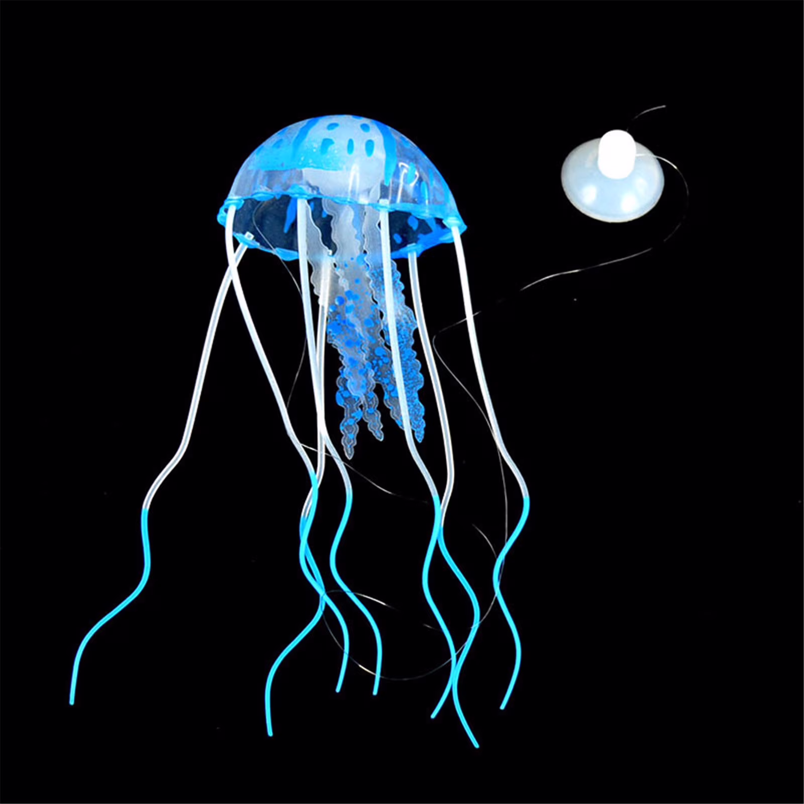 SLYNSHome Glowing Jellyfish Ornament Decoration for Aquarium Fish Tank,Simulation Jellyfish for Various Aquarium Fishtank - Blue