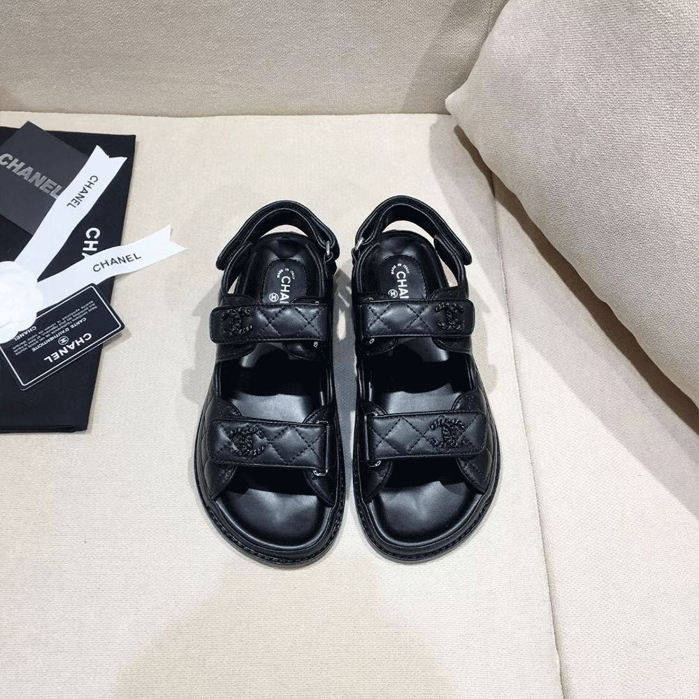 Chanel  Flat Velcro sandals Slide