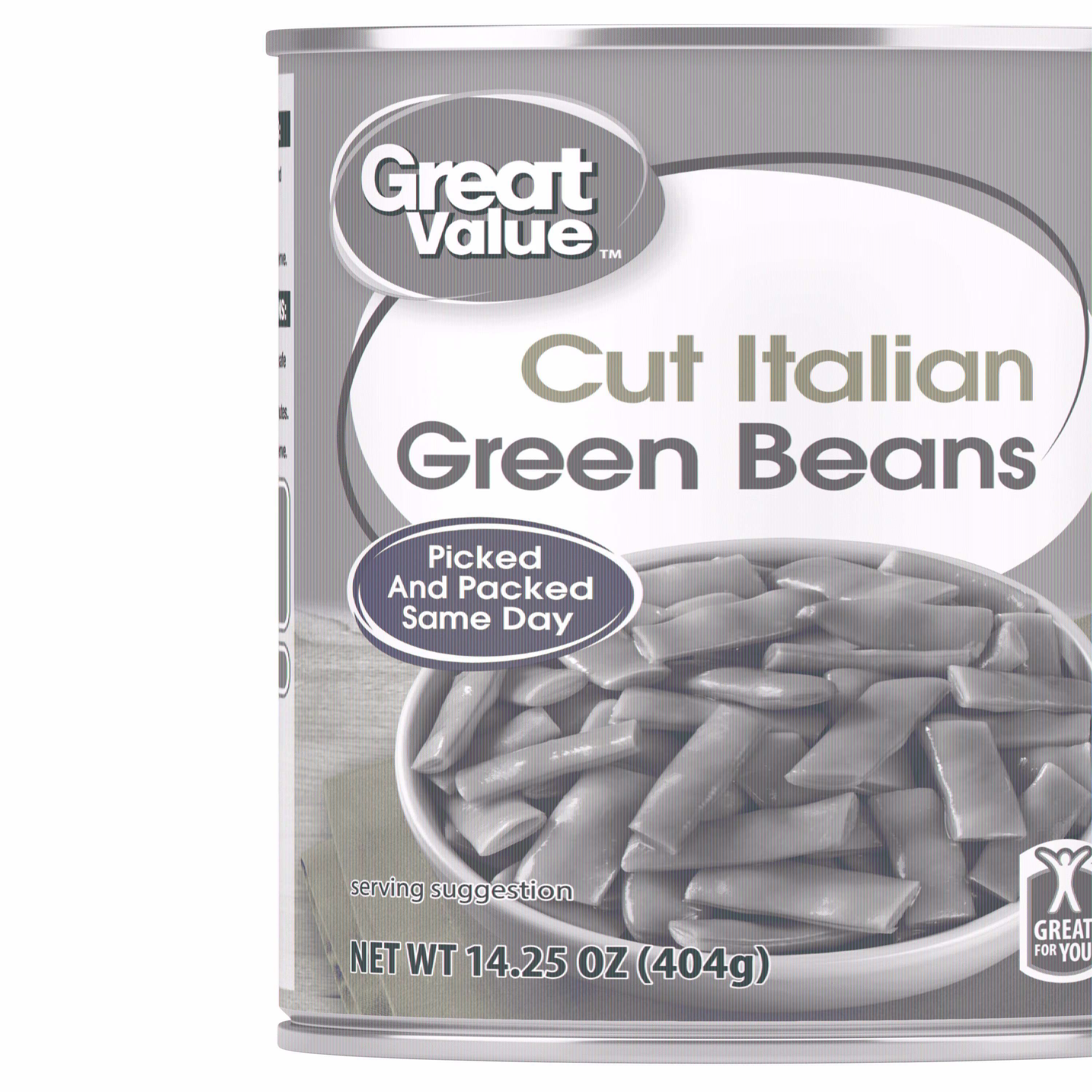 (12 pack) Great Value Cut Italian Green Beans, Gluten-Free, 14.5 oz Can