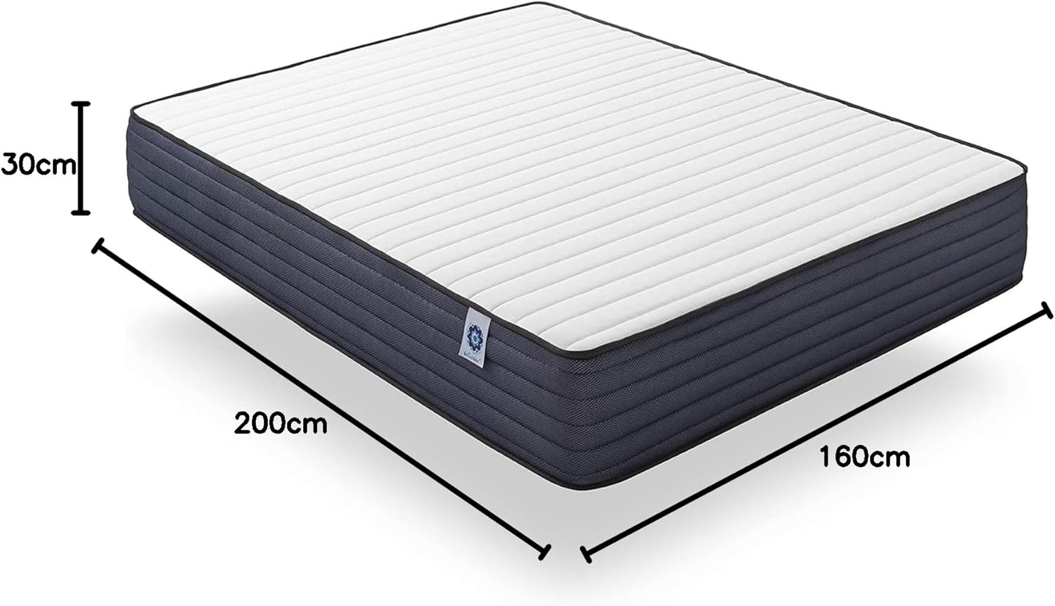 Matelas 160x200 cm 30 cm mousse mémoire latex confort ferme 7 zones réversible