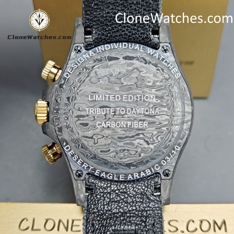 Modified Super Clone Watches 1:1 DiW Rolex Daytona NTPT Carbon “CREAM INVERT GOLD”