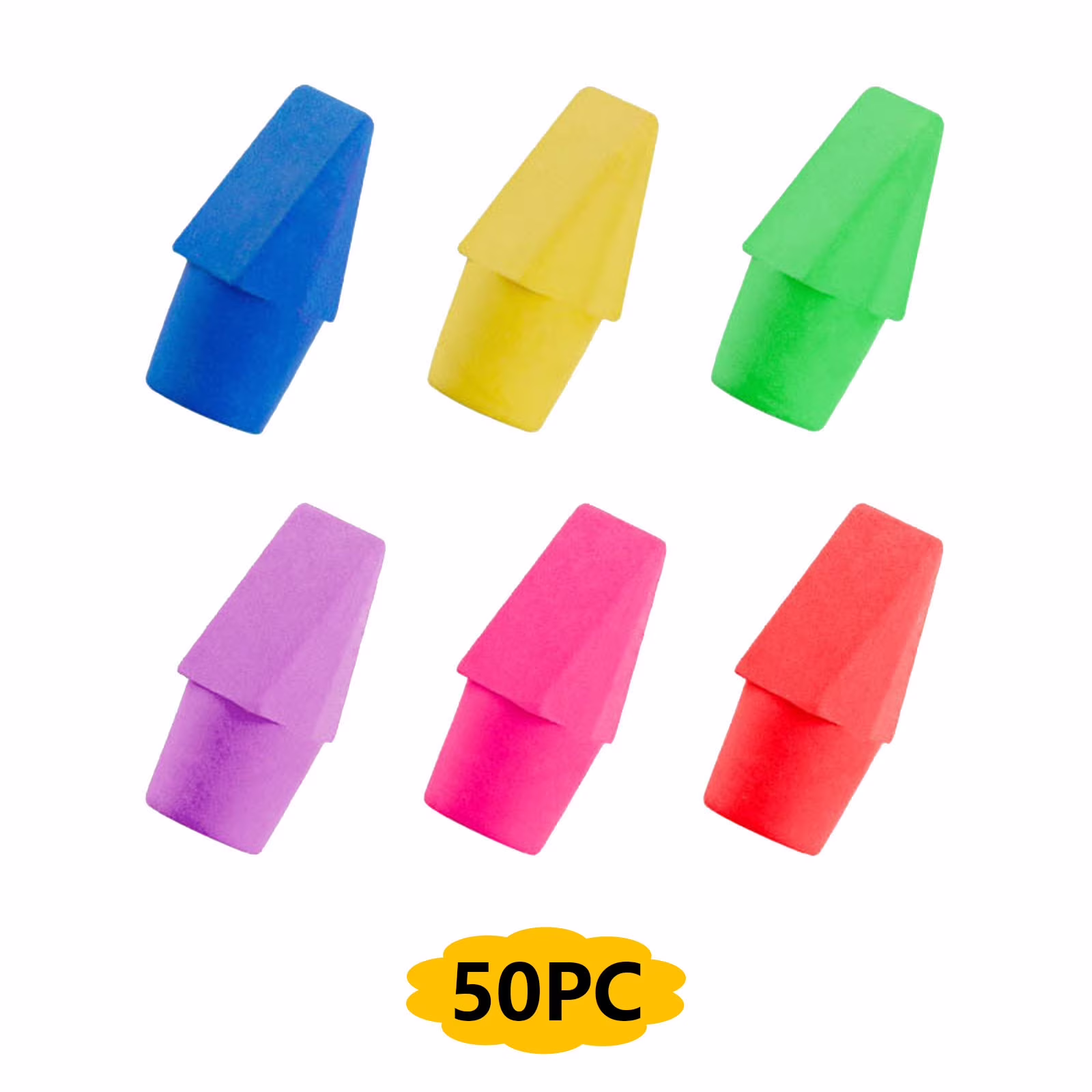 UALSRZL Erasers for Pencils, 50 Pack Pencil Top Erasers, Pencil Erasers Caps for Kids Teachers Classroom Must Haves, 6 Colors
