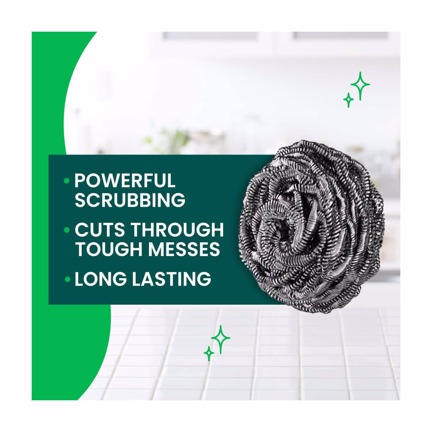 Scotch-Brite Stainless Steel Scrubbers, 3 Scrubbers