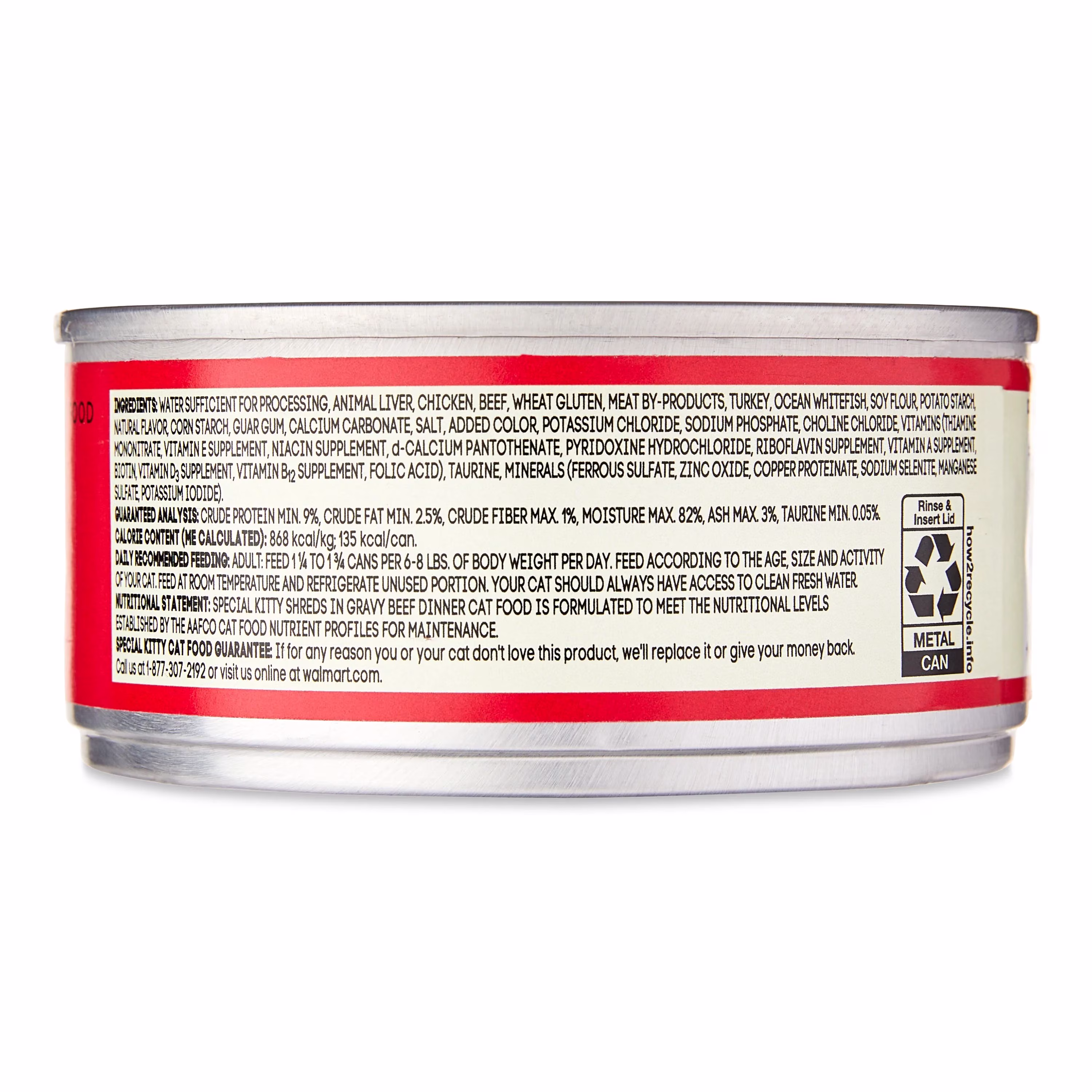 Special Kitty Beef Dinner Shreds in Gravy Wet Cat Food, 5.5 oz Can