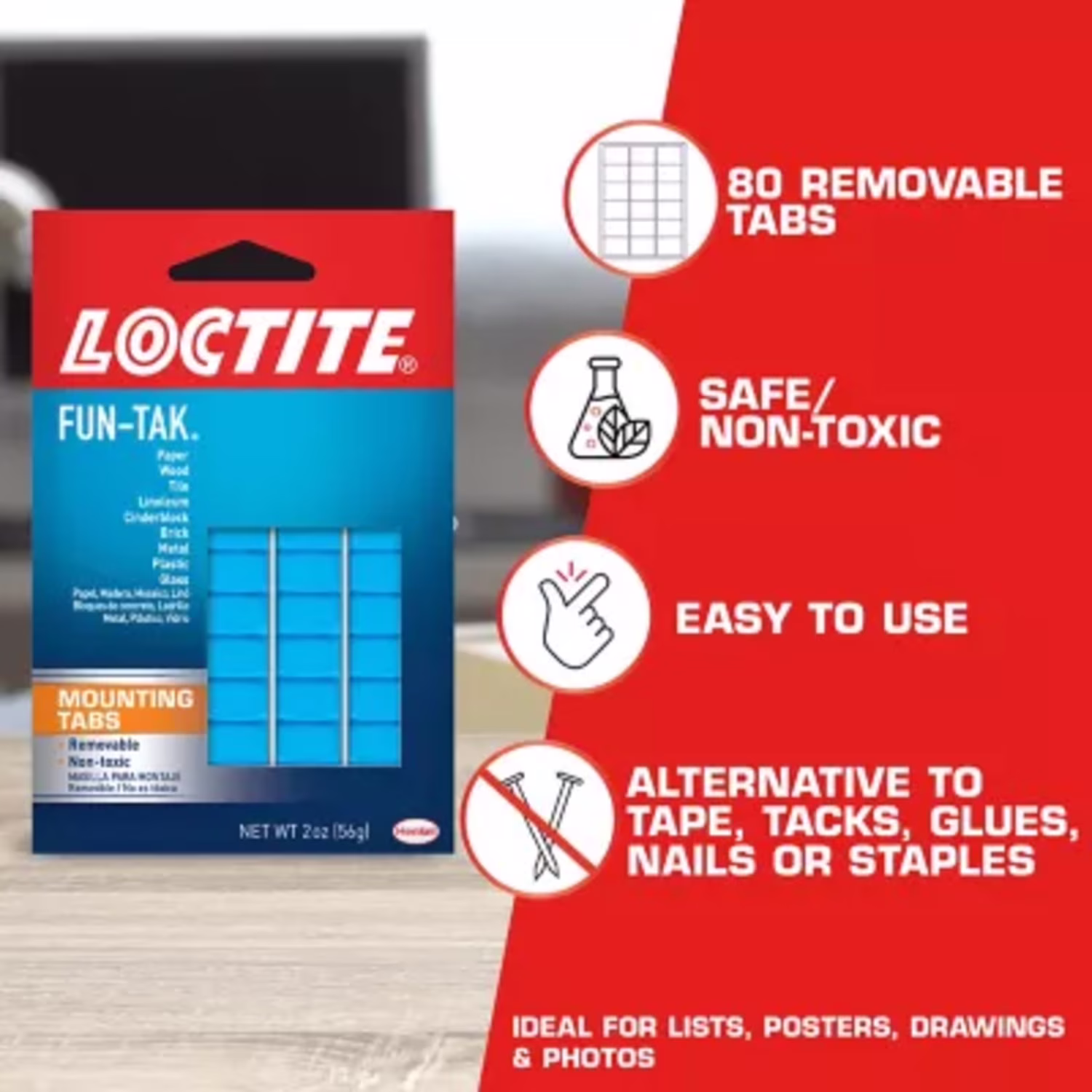Loctite Fun-Tak Mounting Putty, Blue 2 oz Wallet