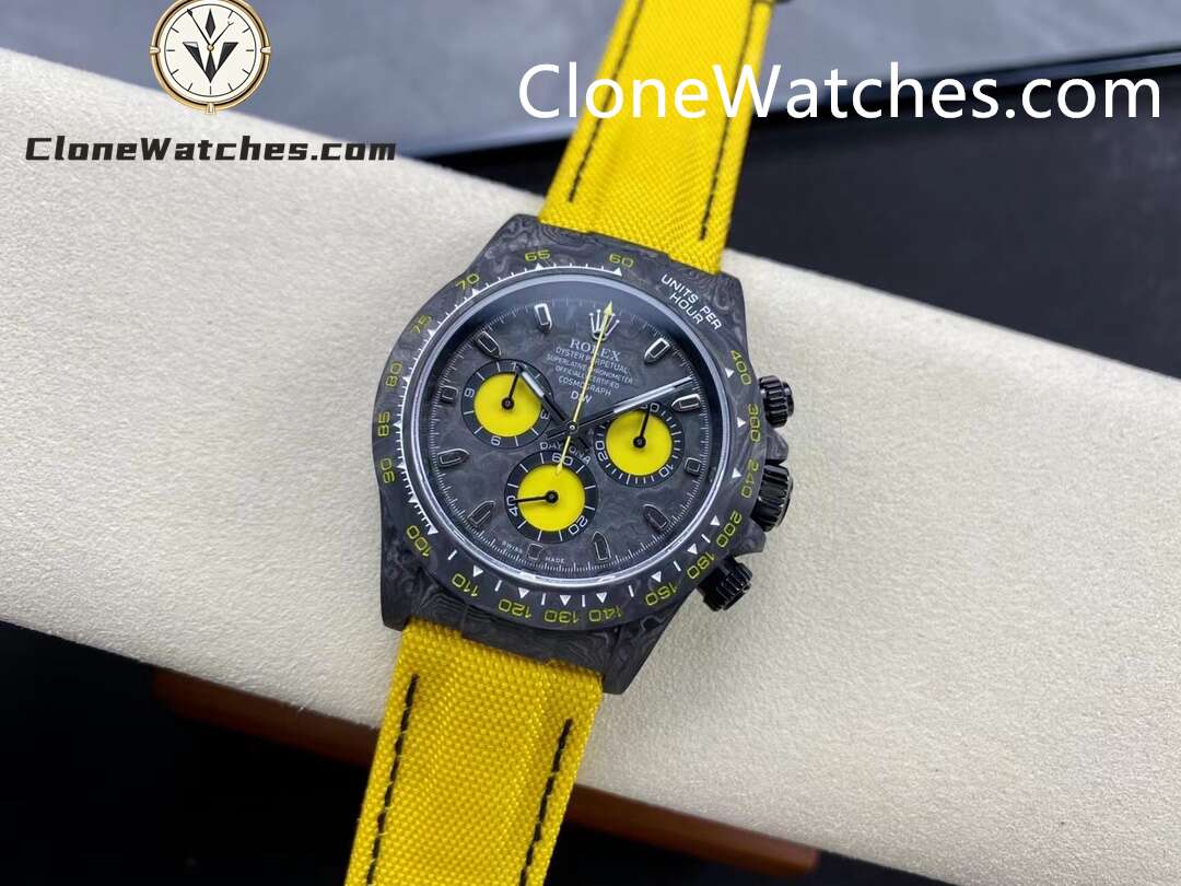 Modified Super Clone Watches 1:1 DiW Rolex Daytona NTPT Carbon “LEMON EDITION”