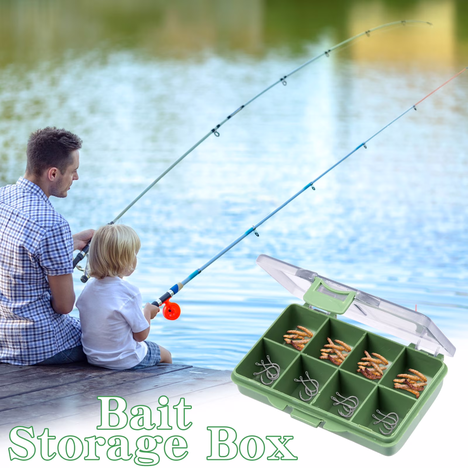 Gallickan 8 Compartments Transparent Fishing Tackle Storage Box for Hooks Swivels Beads