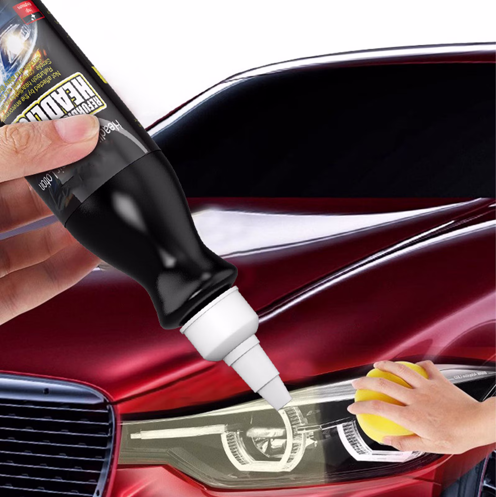 Cevemin Professional Car Headlight Restoration Kit - 120ml Scratch & Yellowing Remover with UV Protection, Headlight Polish Cleaner for Vehicles Motorcycles